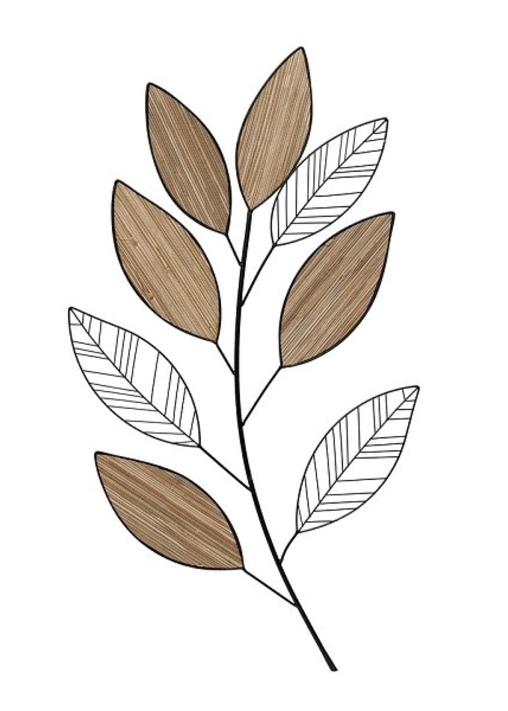 Wanddecoratie Calaca metaal/hout 92cm goud