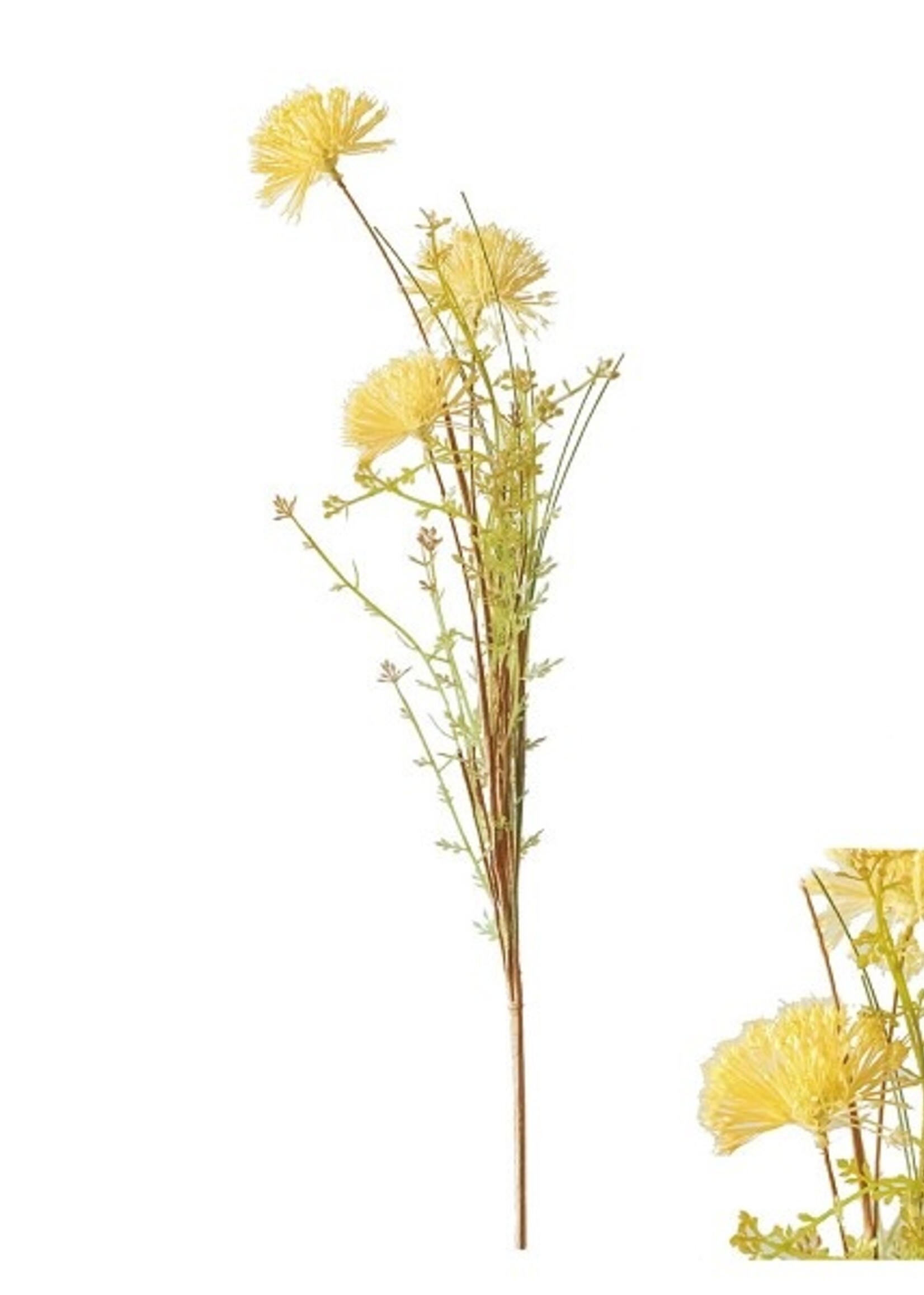 Bouquet bloemen zijde 60cm geel