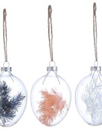 Hanger Ei met veren 3ass. 9cm per stuk