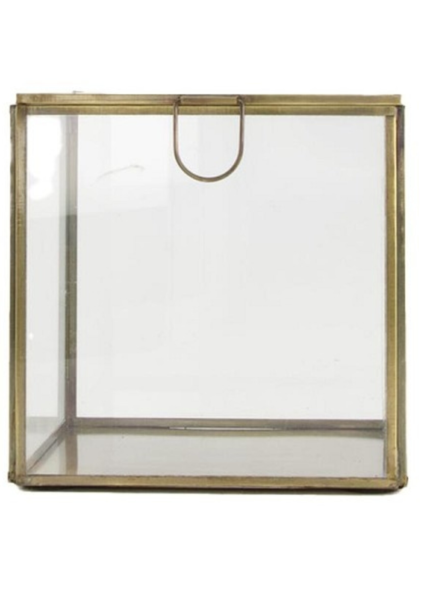 Zichtbak glas met metaal 13.5x13.5x13.5cm