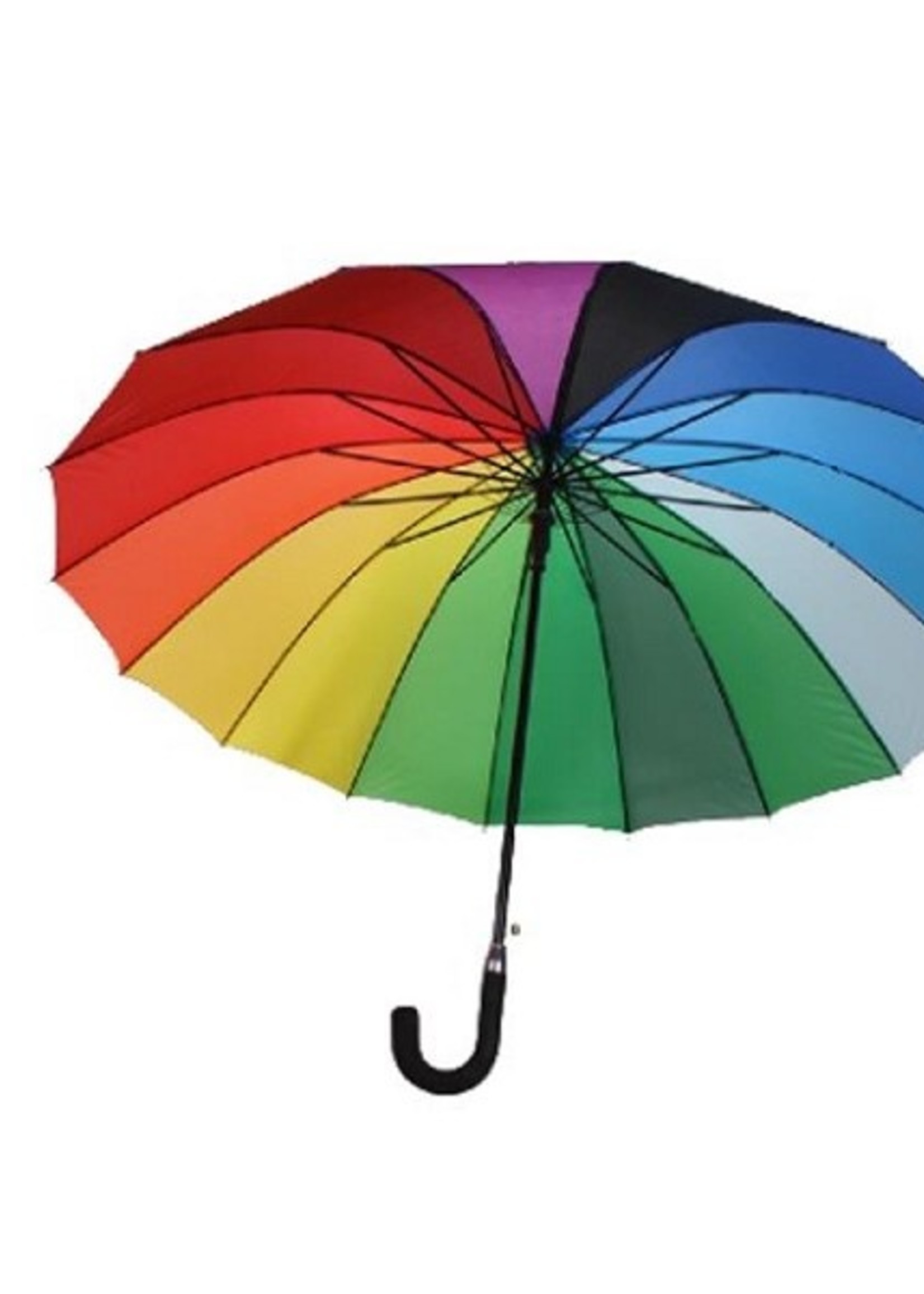 Paraplu regenboog Ø112cm met 16 baleinen en schuimrubber grip