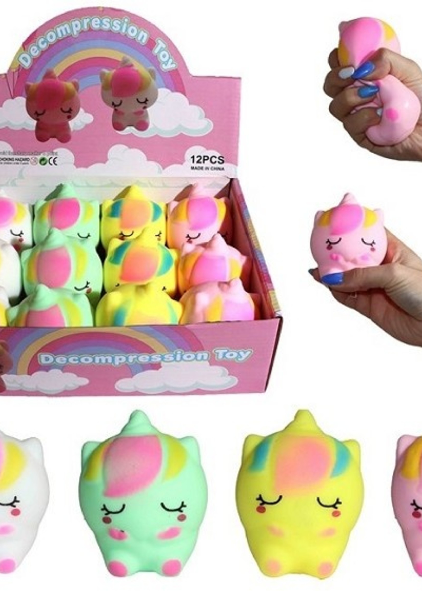 Squeeze cute baby unicorn 9cm met poeder gevuld