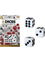 Dobbelstenen 6 stuks op kaart Ø1,5cm