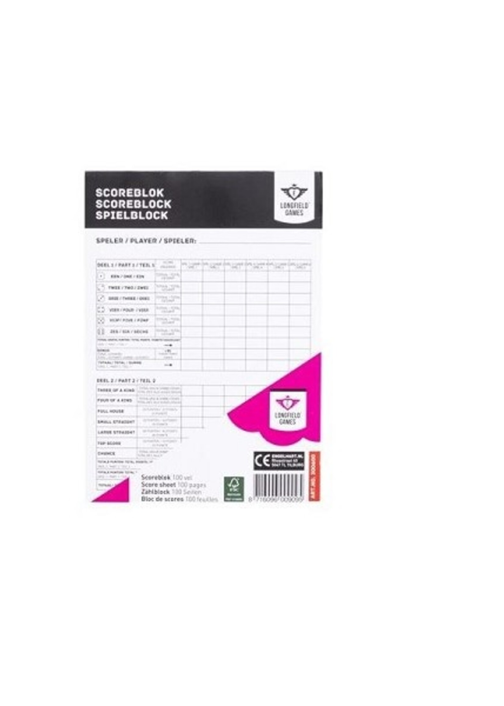 Scoreblok 10 blokken van 100 vel 14,6x10,5cm