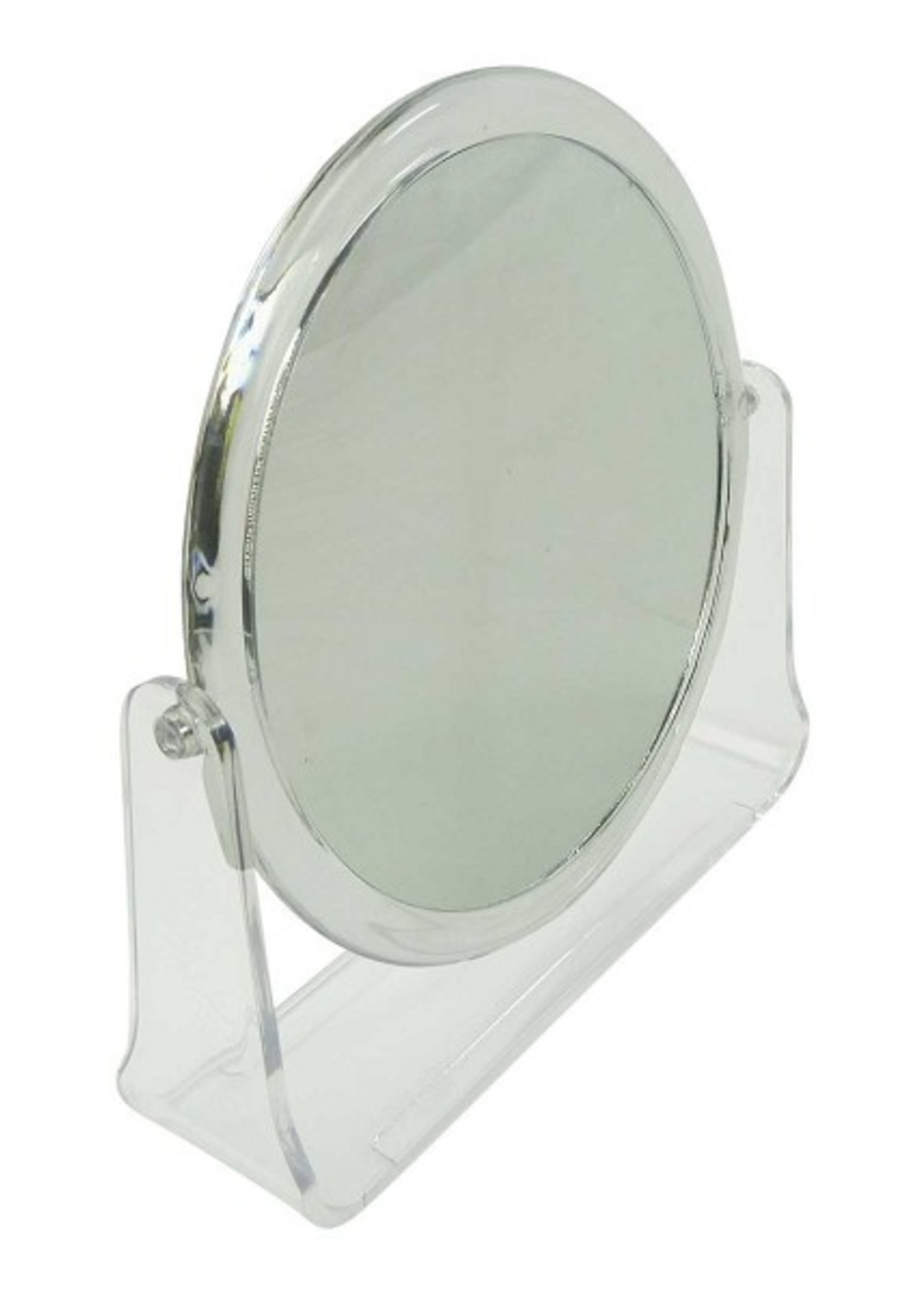 Makeup spiegel 17 cm transparant kunststof