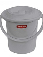 Curver emmer + deksel grijs 10ltr toiletemmer/luieremmer