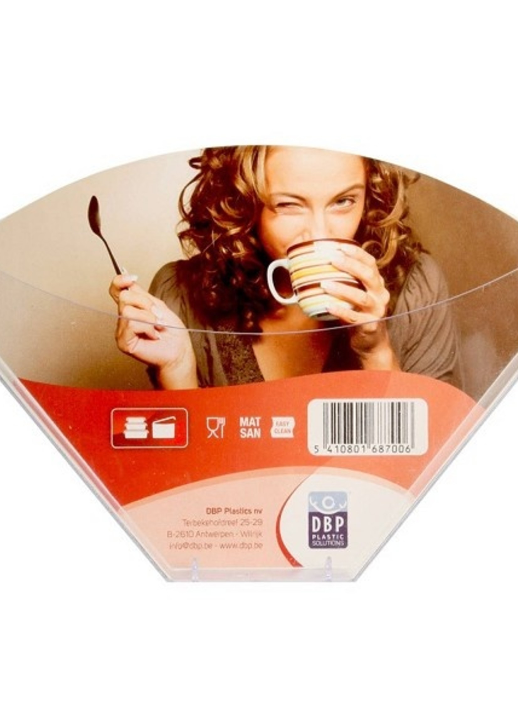 DBP Koffiefilterzakjeshouder transparant kunststof 13x13,5cm