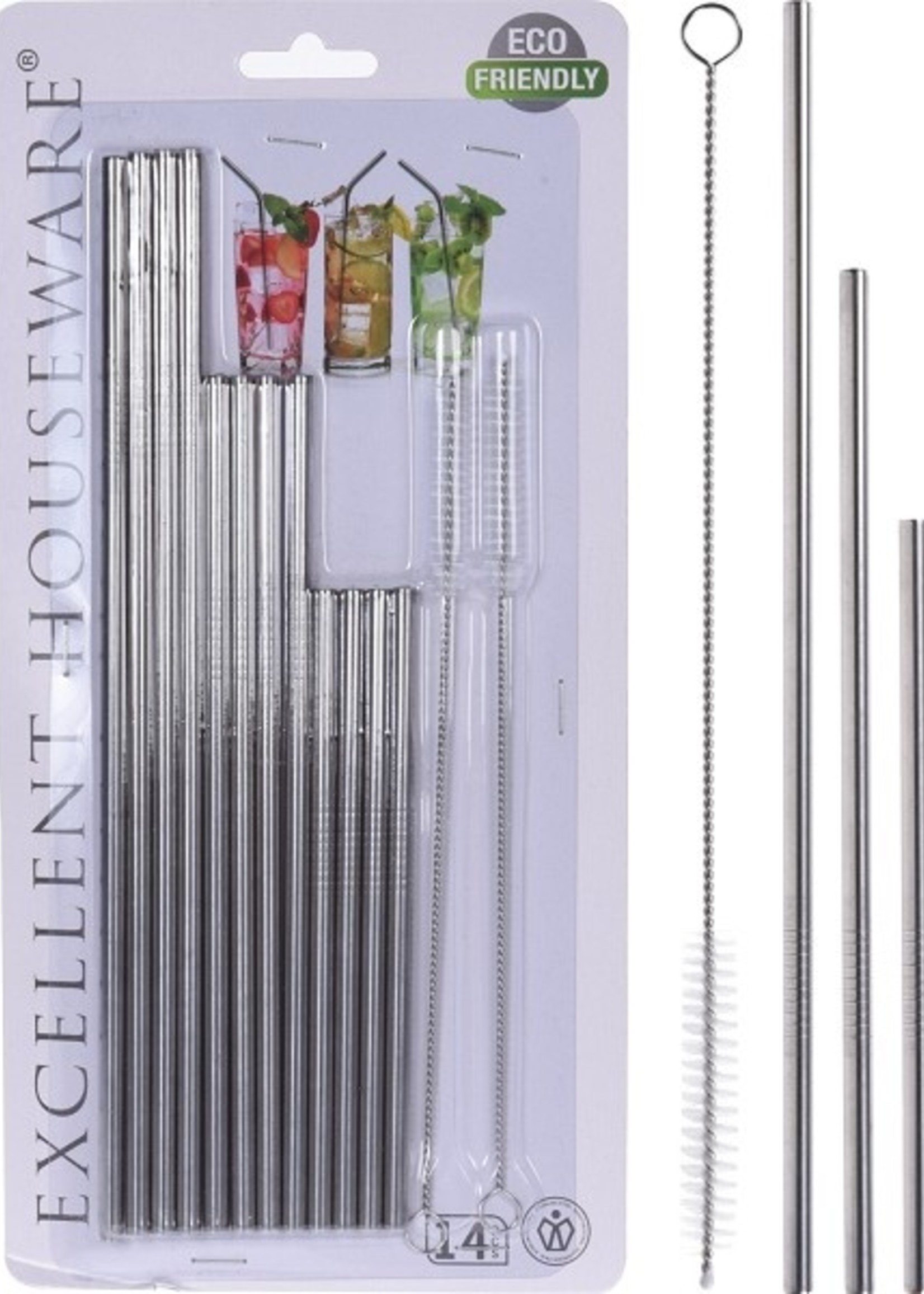 Rietjesset RVS 14-delig met borstel