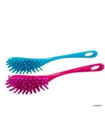 Afwasborstel kunststof blauw/roze 27cm