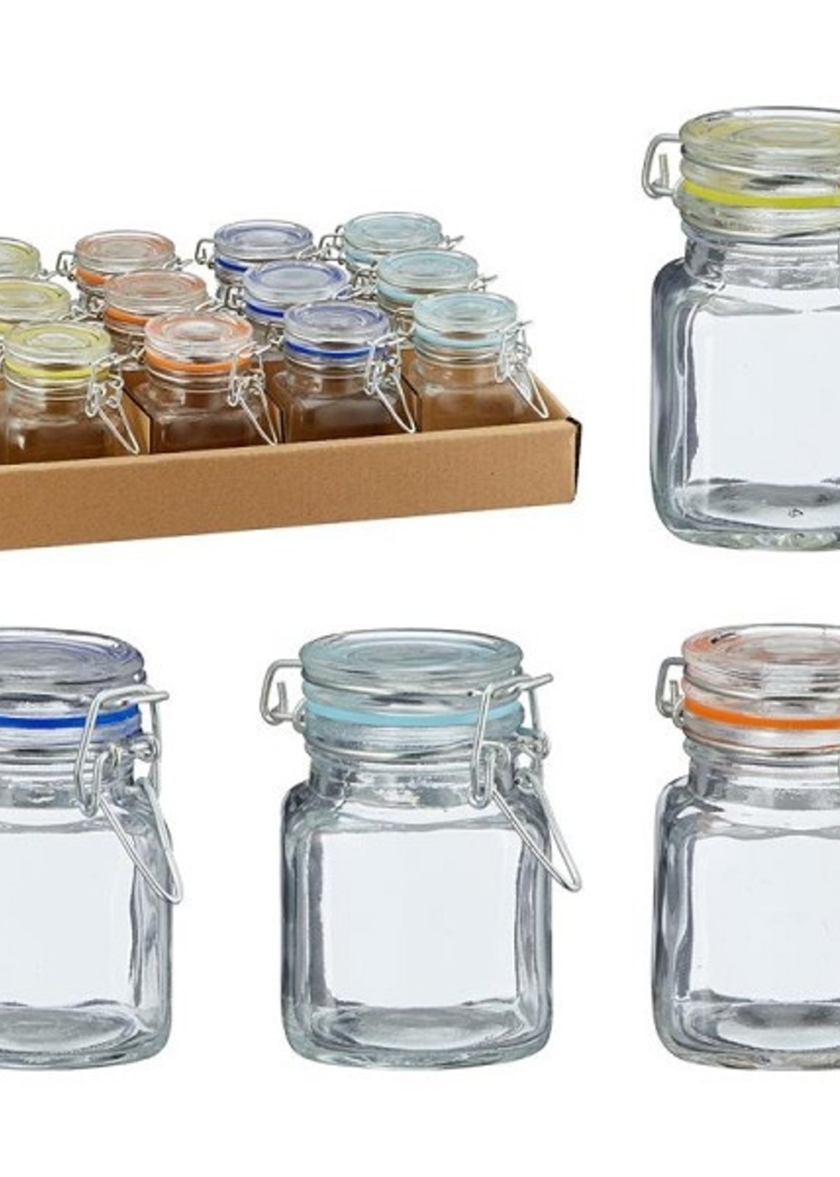 Klempot vierkant glas 100ml 5x5x9cm