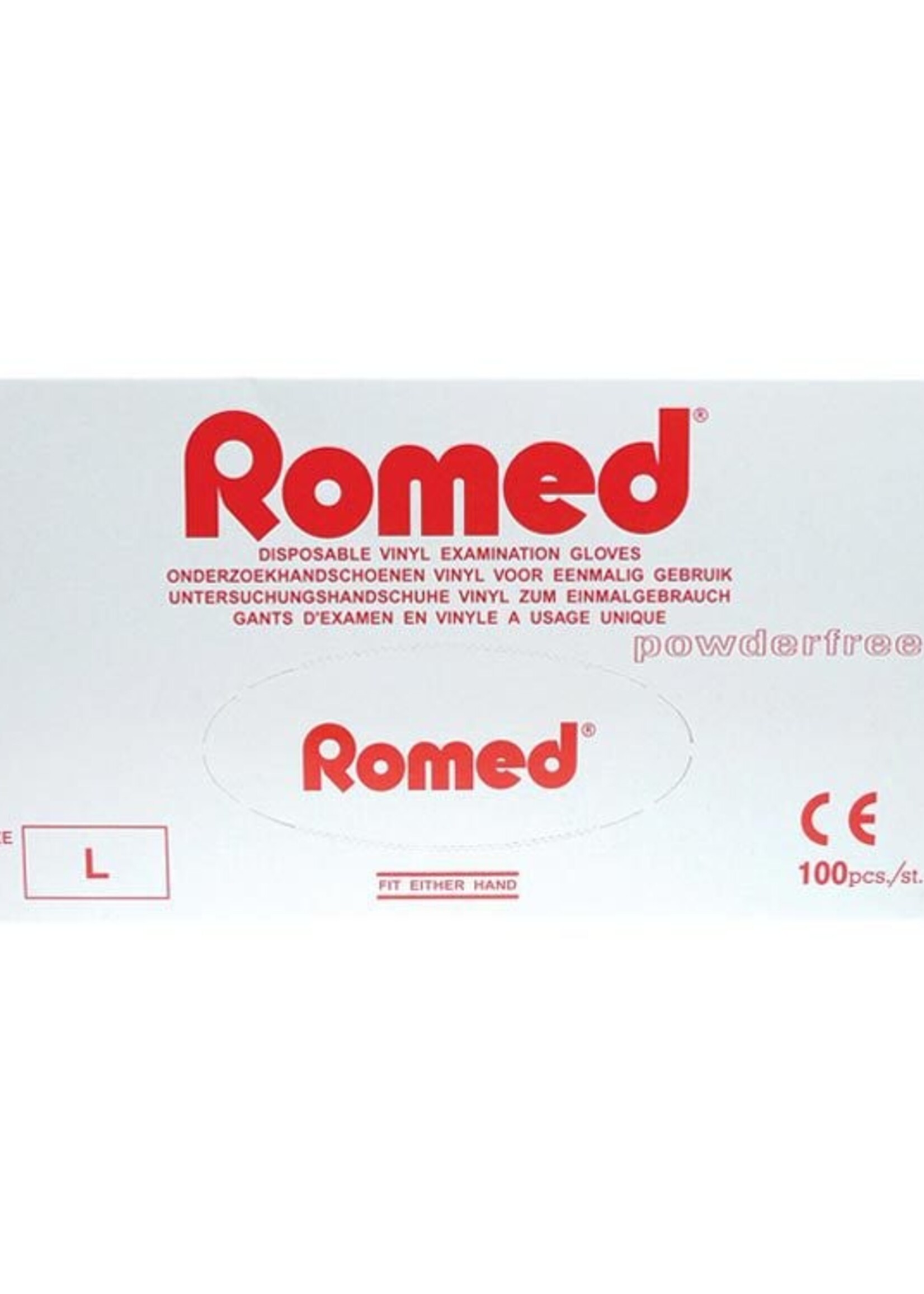 Romed Vinyl Handschoen Niet Steriel Poedervrij L 100