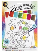 Grafix Verven met water 10 vel + kwastjes 34,5x22,5cm