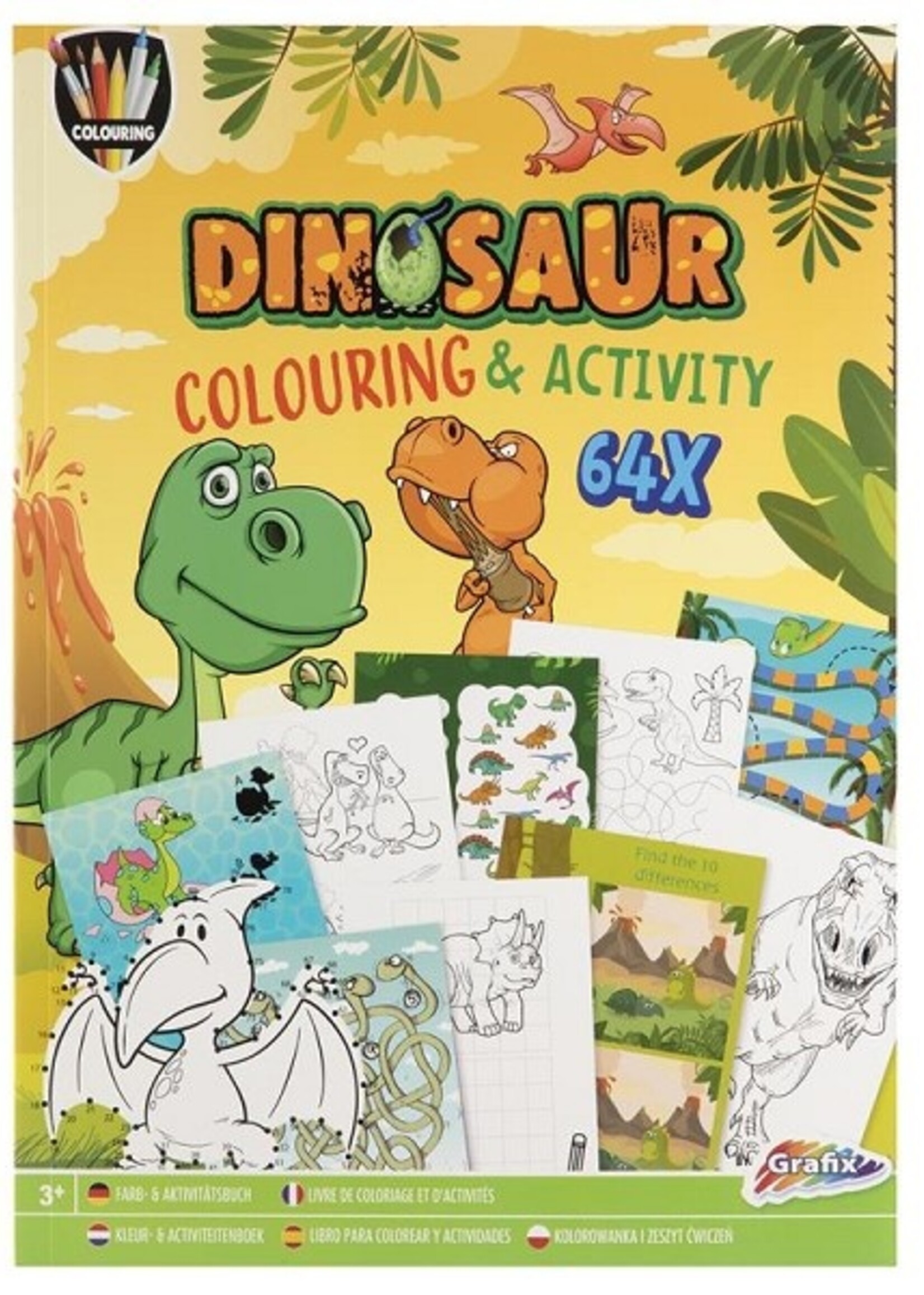 Grafix Kleur & Activiteitenboek A4 Dino 64blz