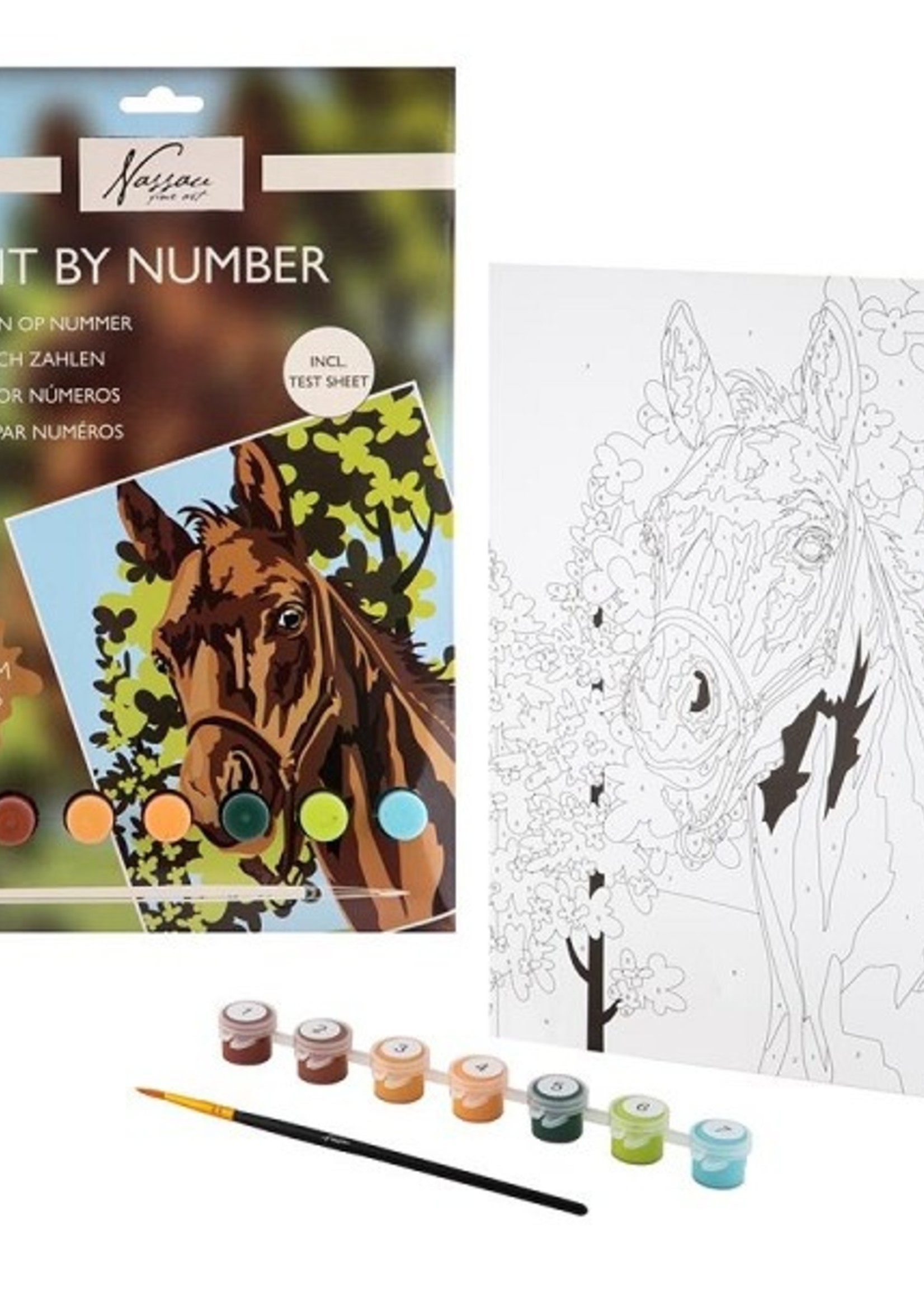 Schilderen op nummer paard 33,5x23,8cm