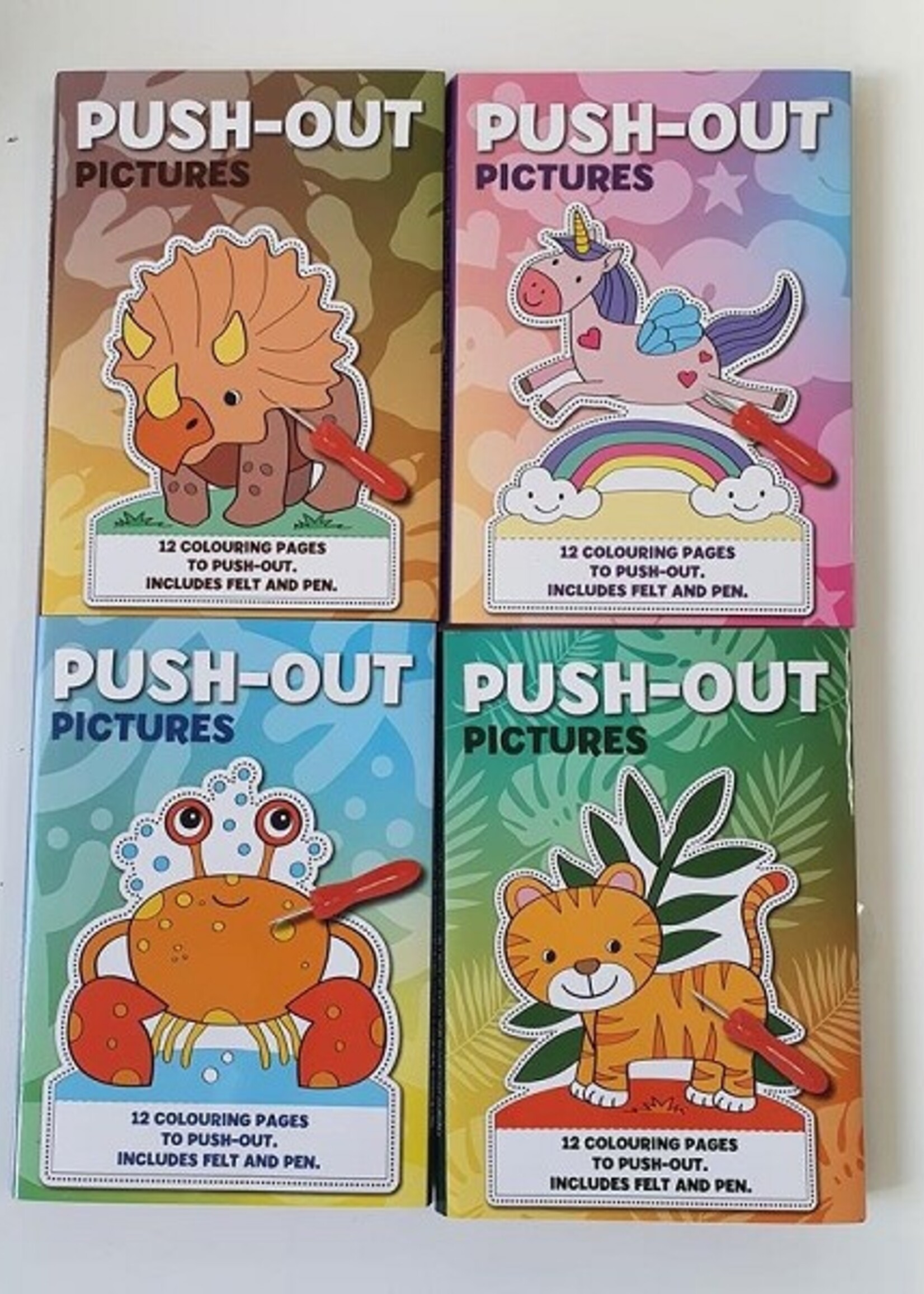 Prikblok dieren met 12 prikkaarten, prikpen en vilt