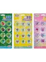 Grafix 3D glitter stickers 12 op vel 26x14cm per 1 soort