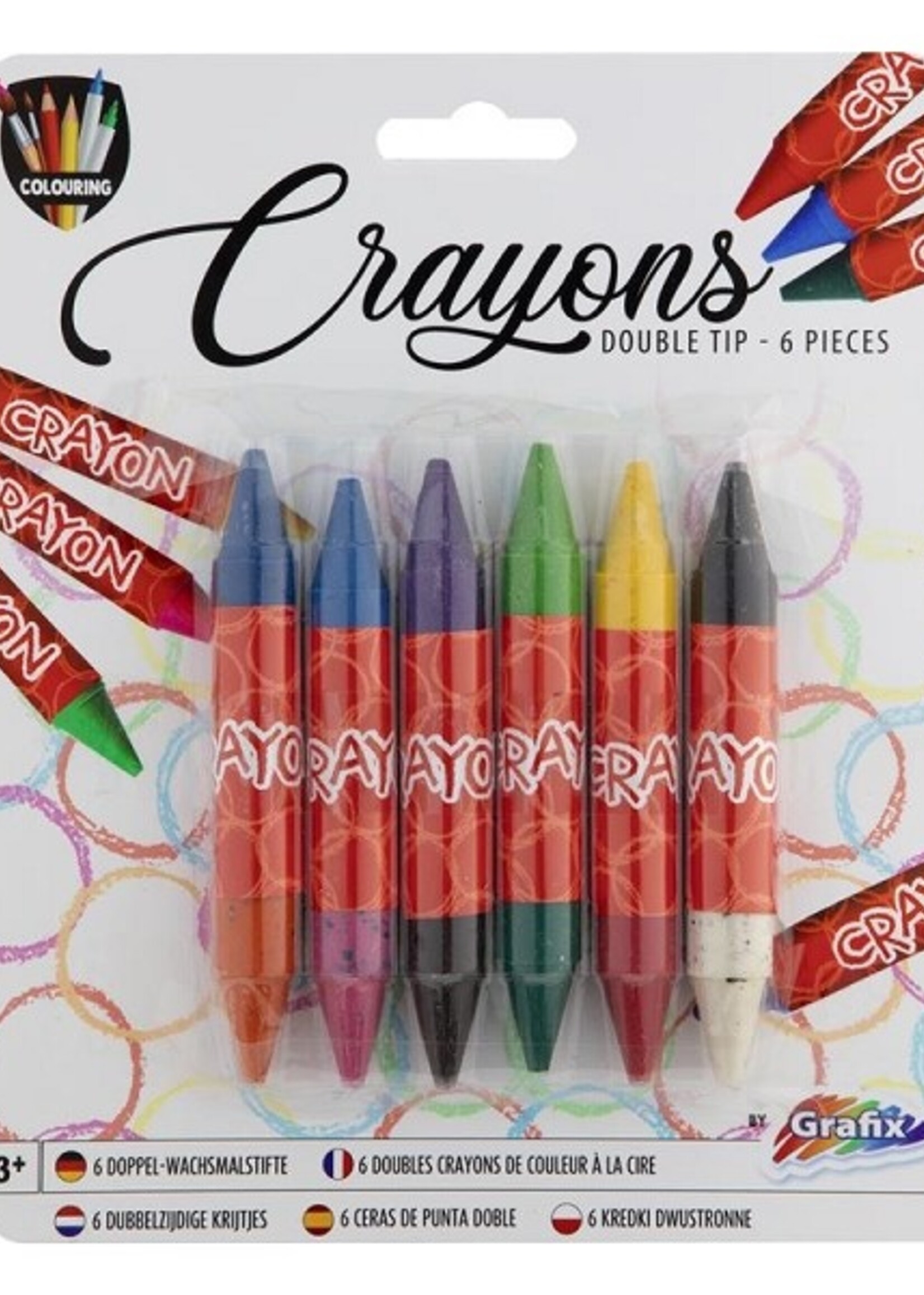 Grafix Set a 6 waskrijtjes met dubbele punt