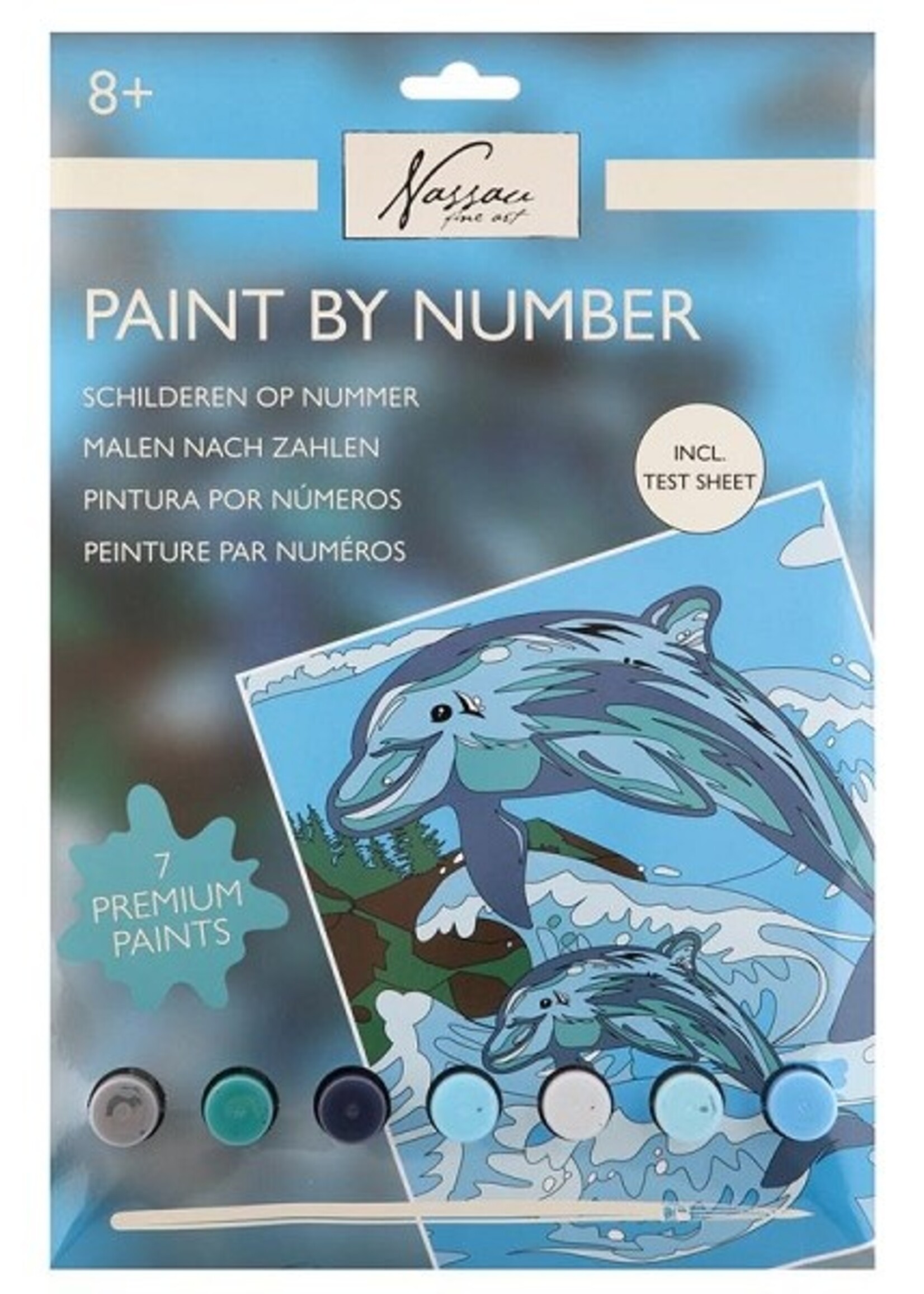 Schilderen op nummer dolfijn 33,5x23,8cm