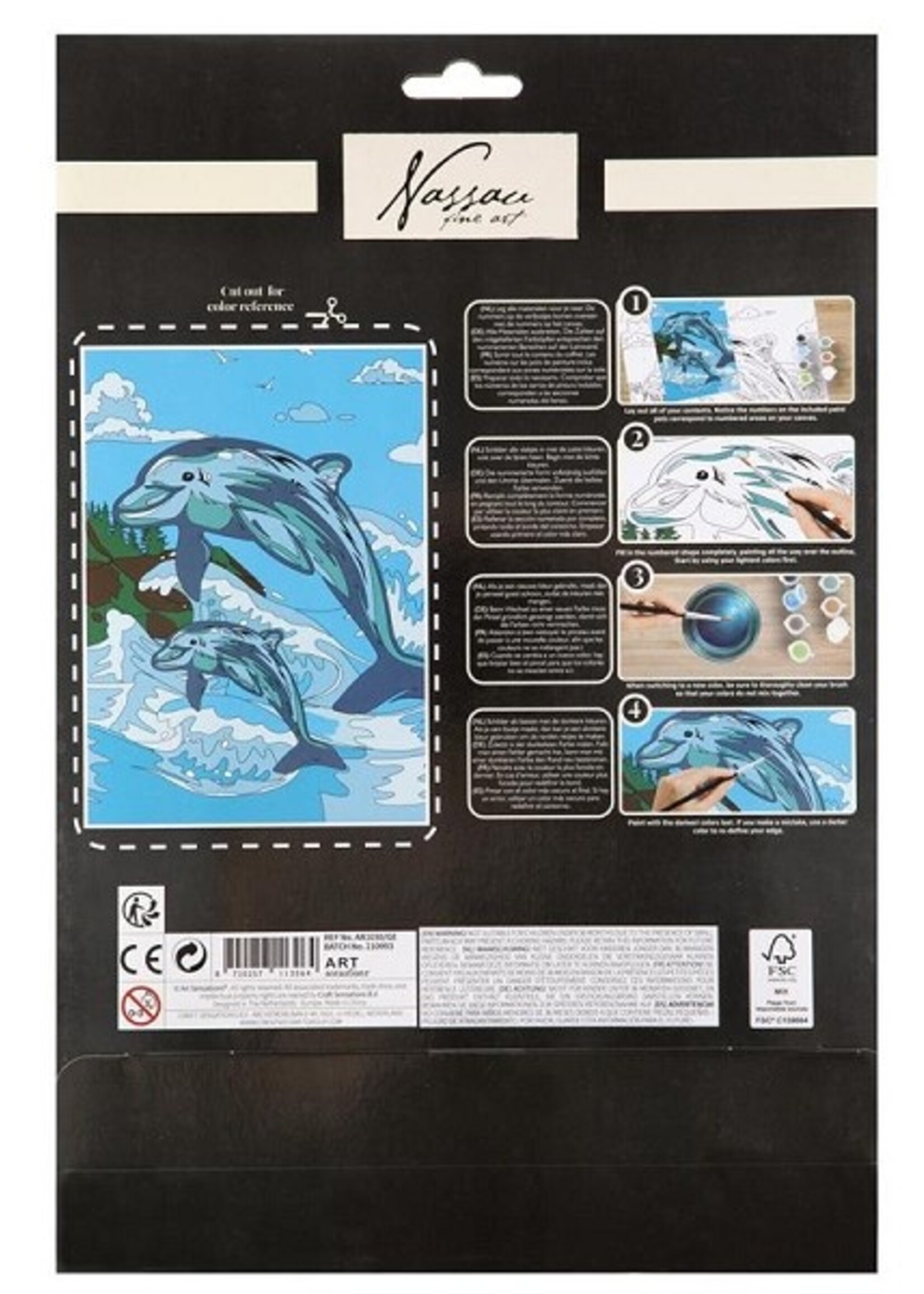 Schilderen op nummer dolfijn 33,5x23,8cm