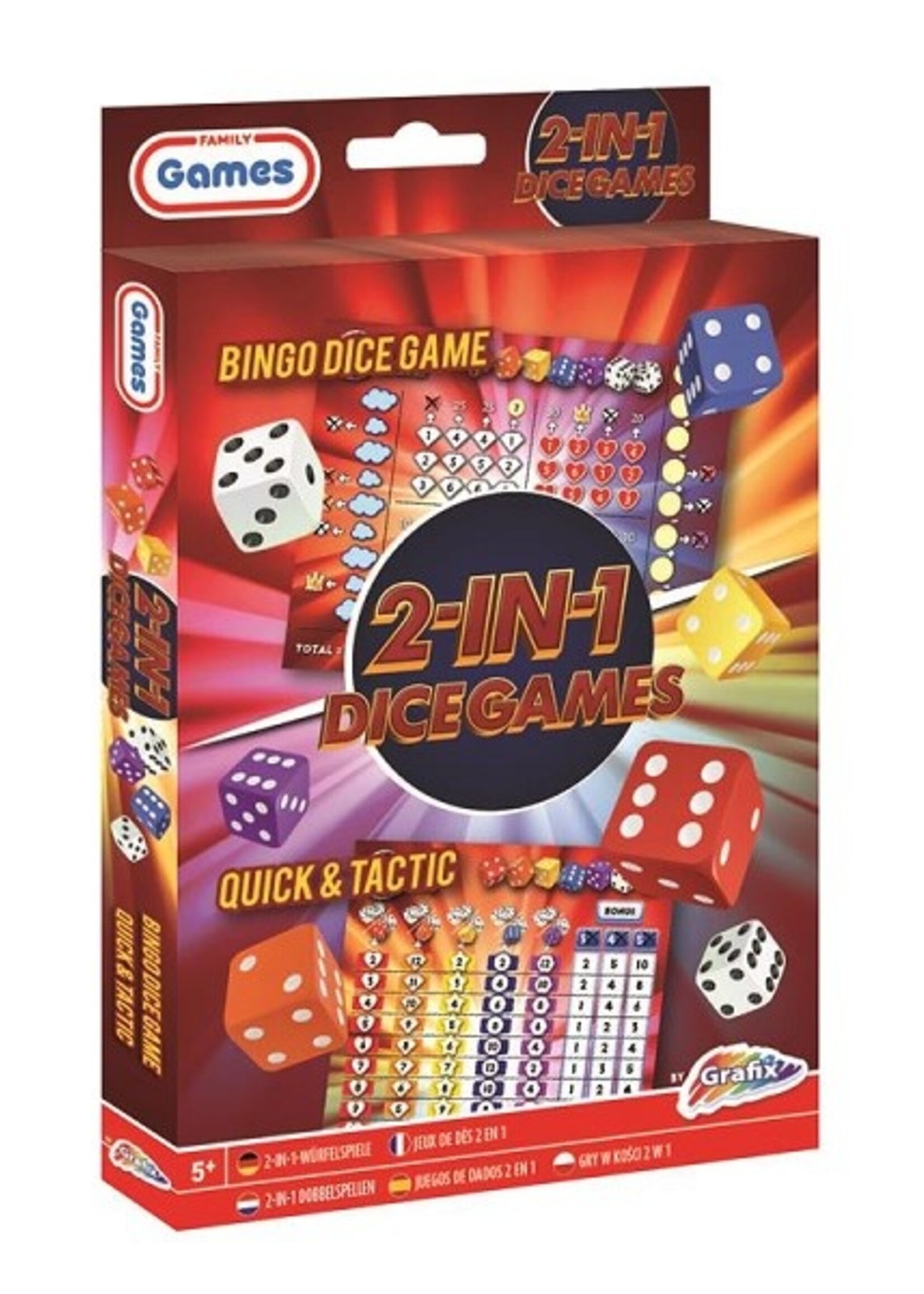 Grafix 2-in-1 Dobbelspel - Bingo Dice & Quick and Tactic
