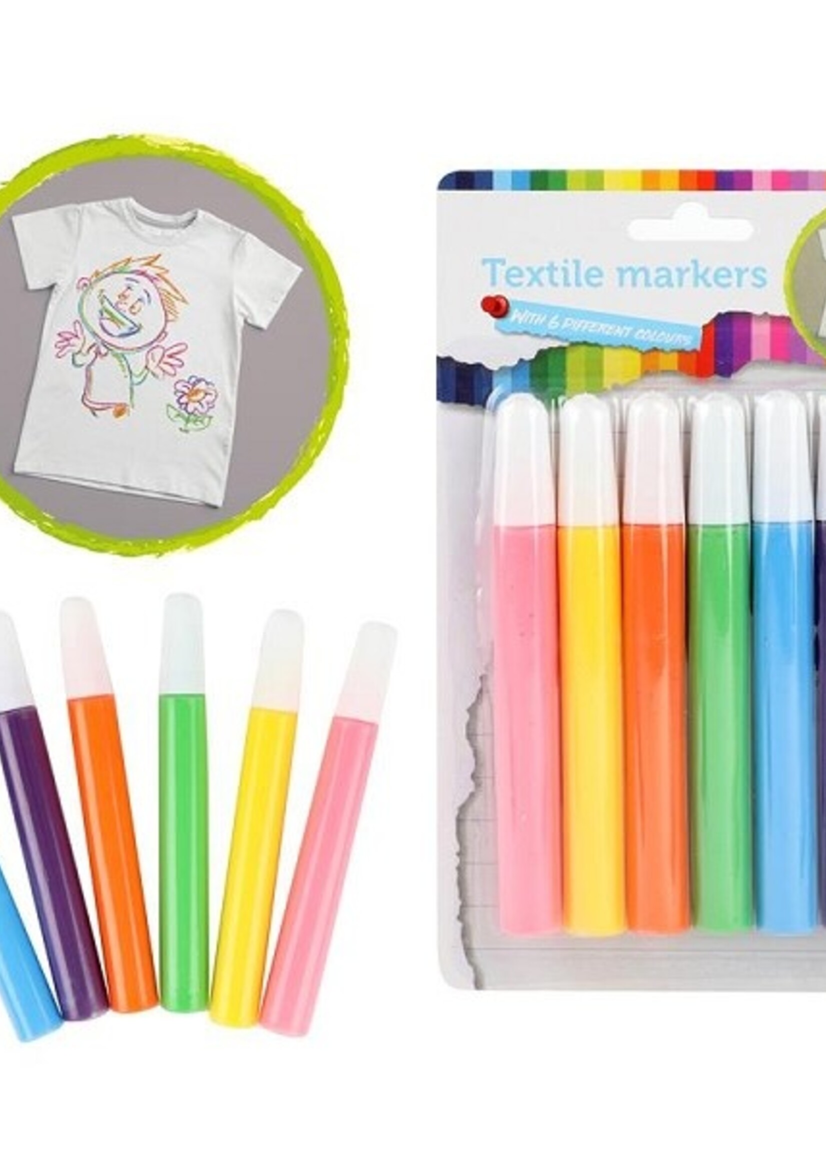 Toi Toys Textielstiften 'Tropical' 6 op kaart