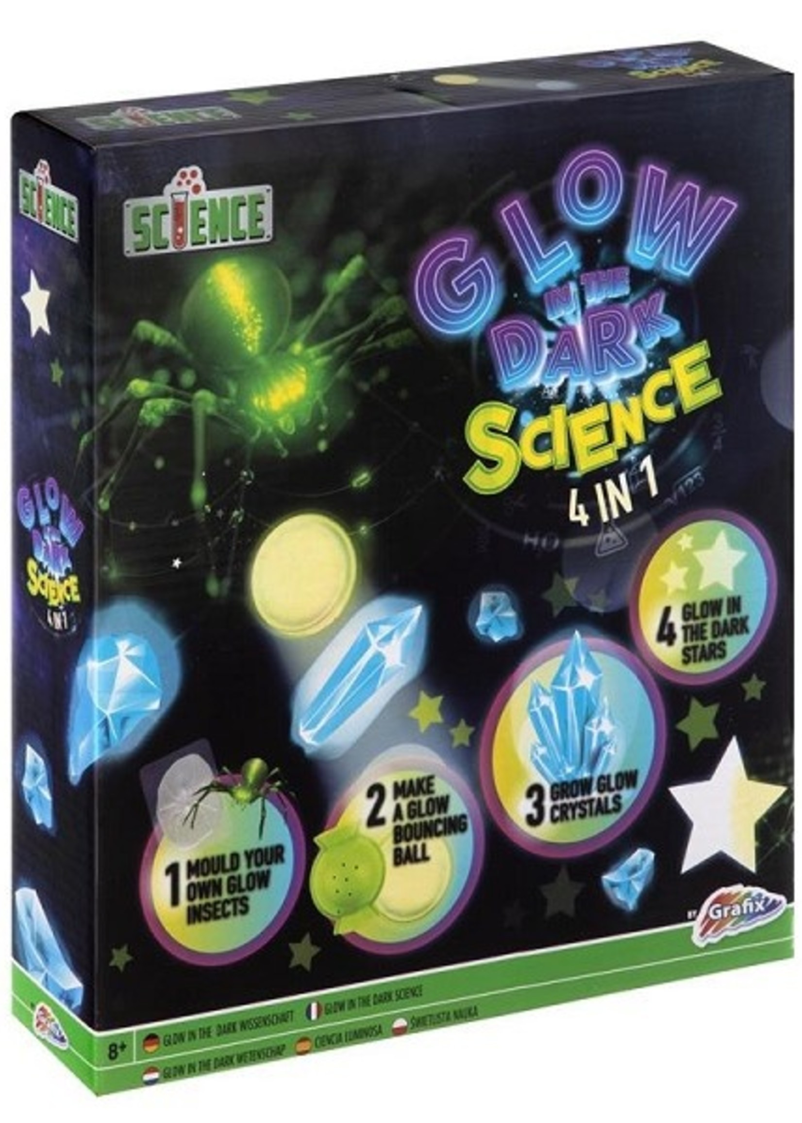 Grafix 4-in-1 Glow in the dark science set