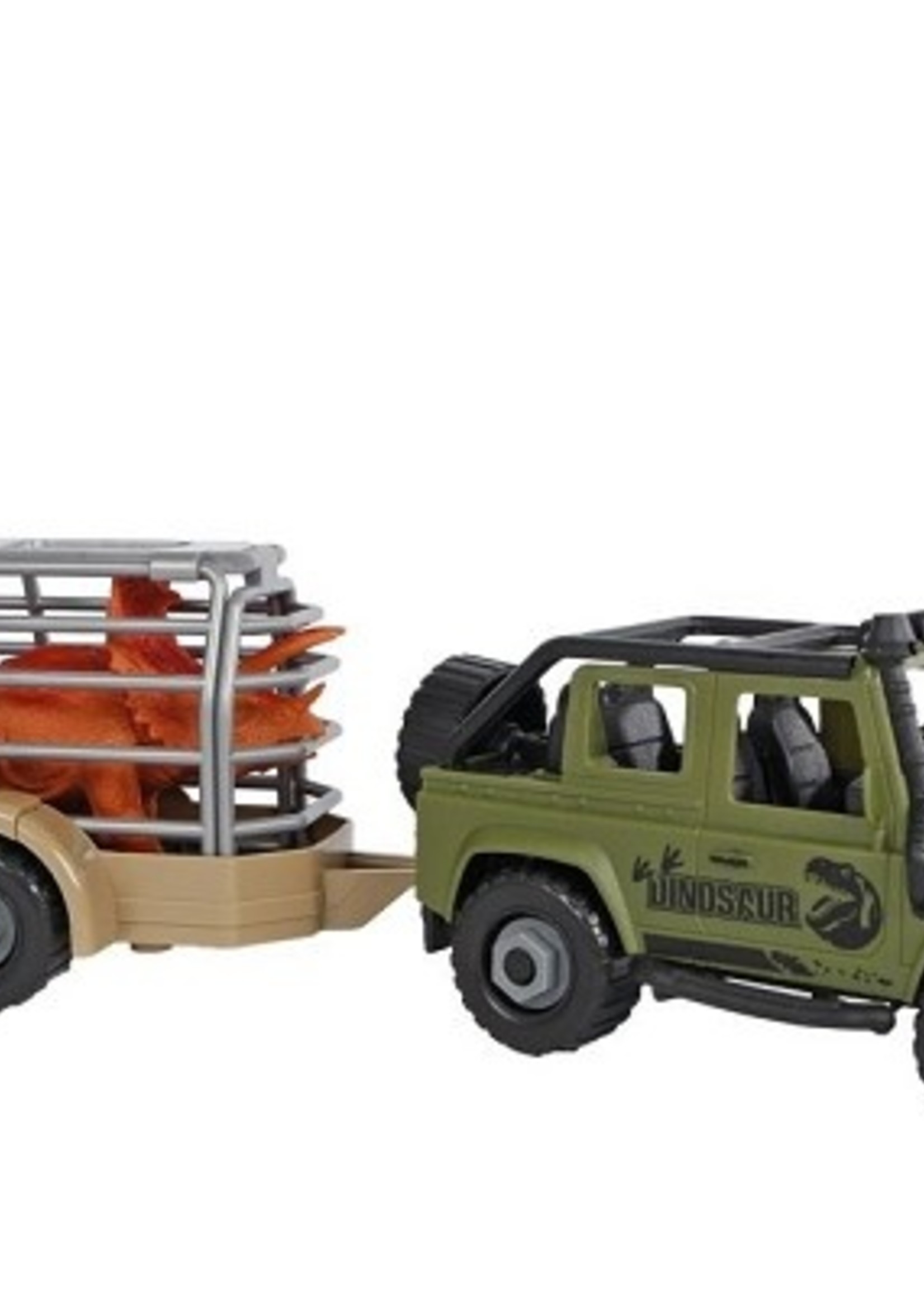 Dinoworld DIY 4x4 auto met dinotrailer en dino 33cm