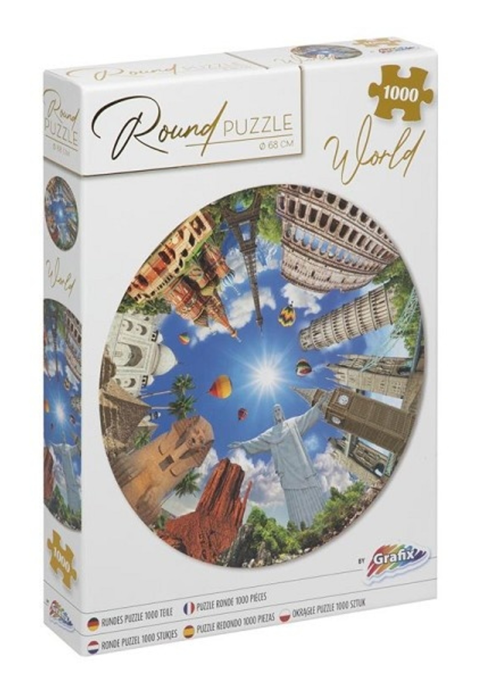 Grafix Ronde puzzel rond de wereld 1000pcs Ø68cm