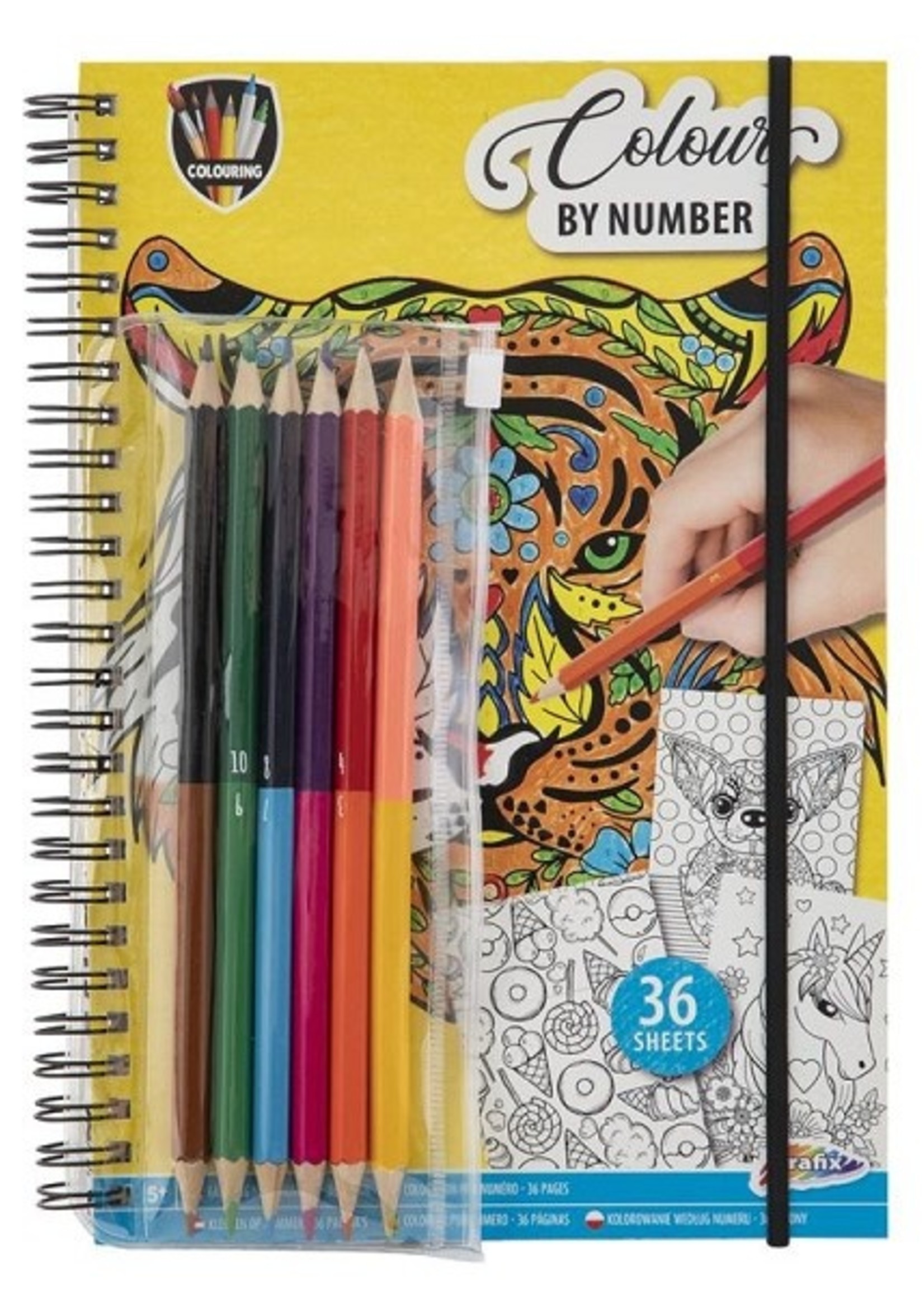 Grafix Kleuren op nummer 36 vel 23x16cm + 6 duo potloden