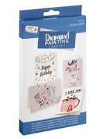 Grafix Diamond painting kaarten maken 18,1x13cm 4 stuks + envelop