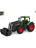 Kids Globe tractor freewheel met frontlader 27cm groen