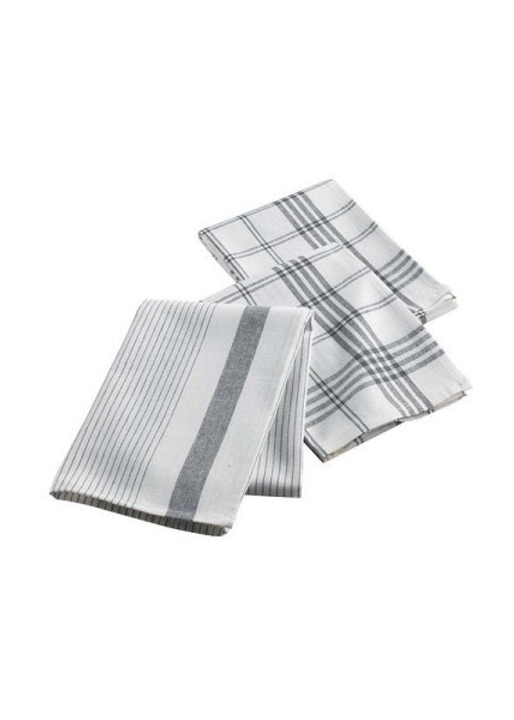 Theedoeken 100% katoen 50x70cm grijs set a 3 stuks