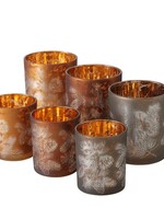 Boltze Home Windlichtset Coney 2-delig 7x8,5/9x10cm glas bruin per set