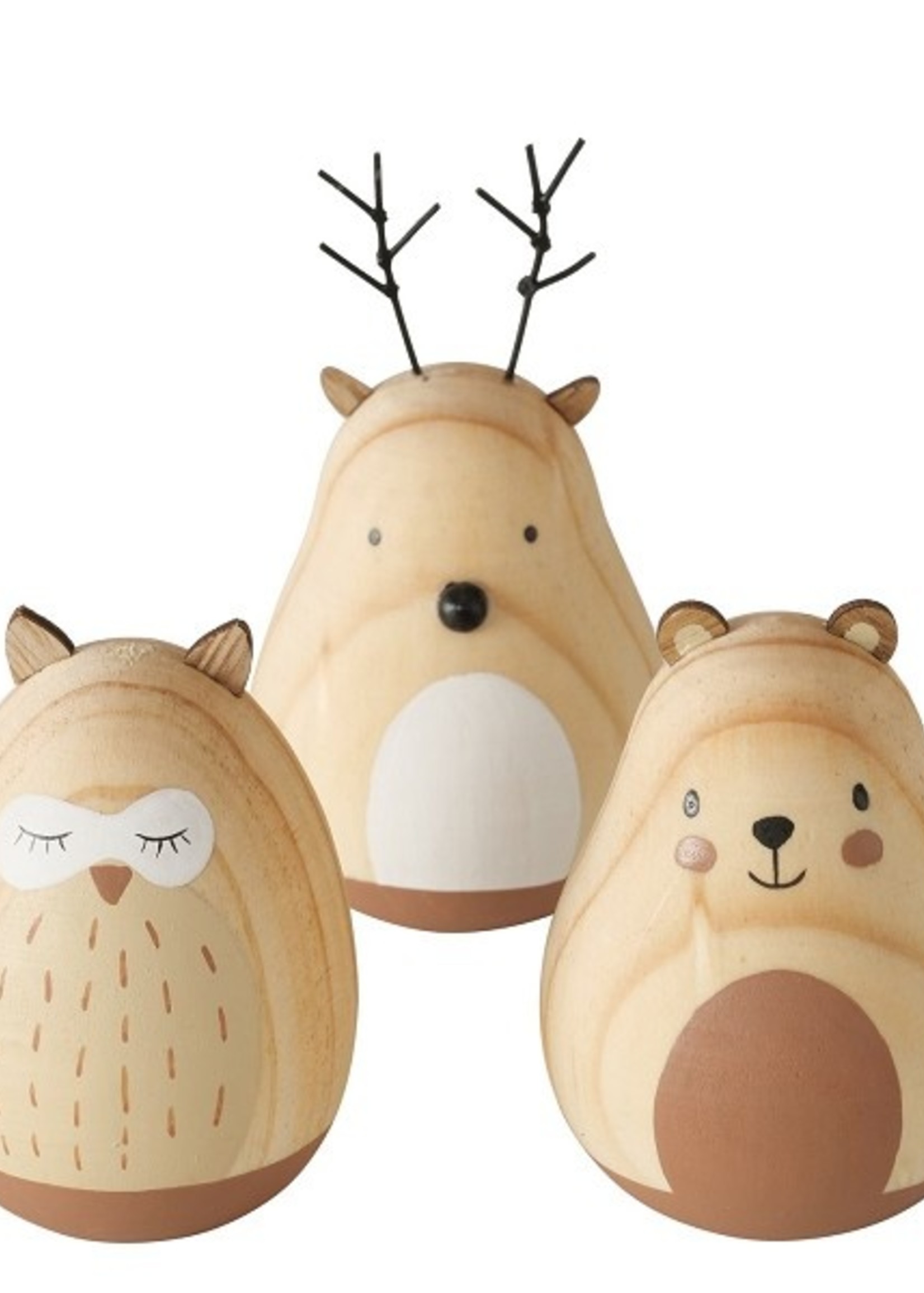 Boltze Home Beeld Bos dieren Stian Ø6xh11cm hout per stuk