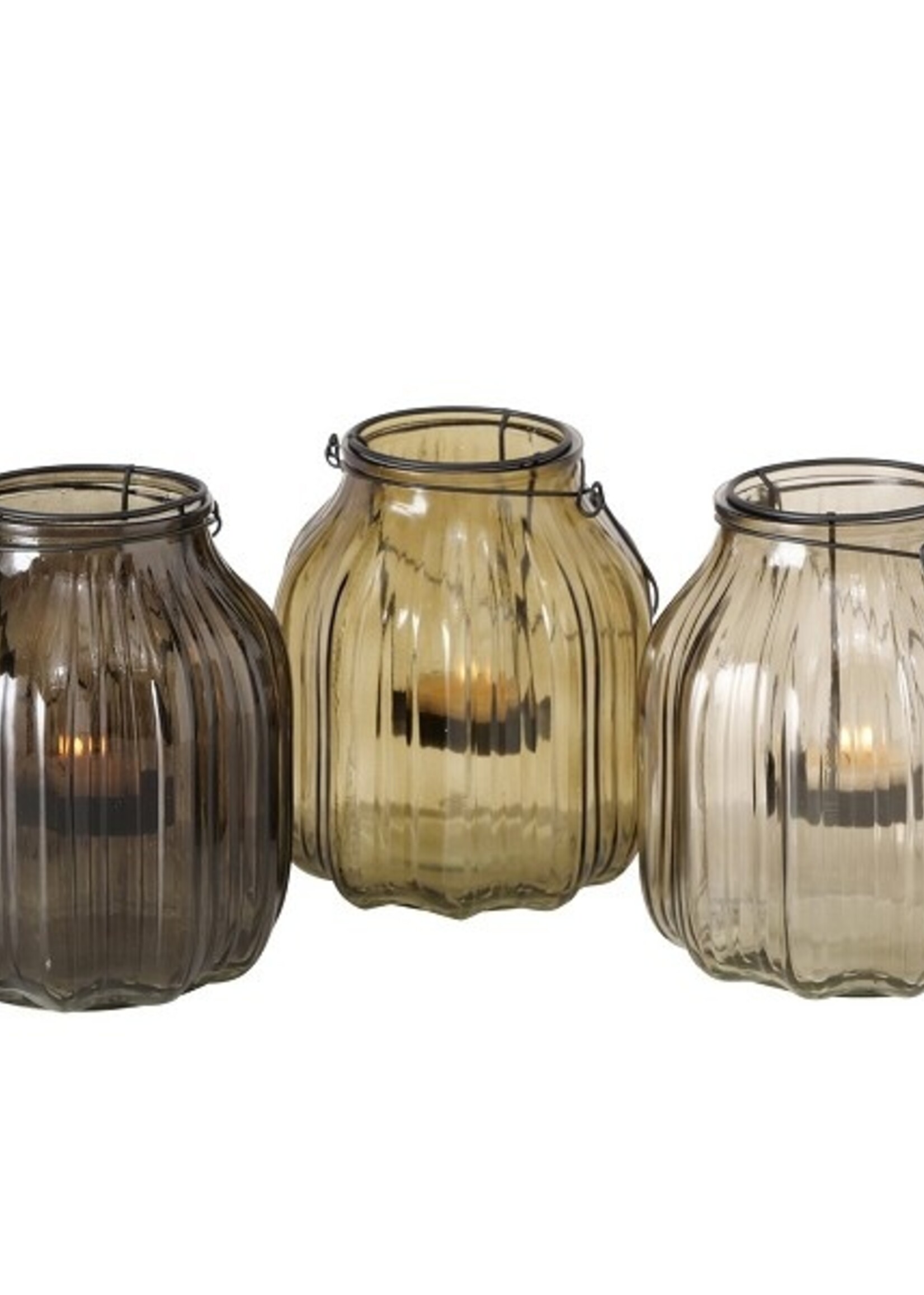 Boltze Home Windlicht Haida Ø14x17cm glas per stuk