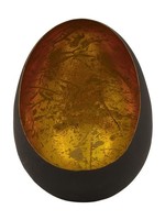 Dijk Natural Collections Theelichthouder-eggcandle metaal 10x11x15cm zwart/goud