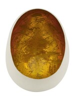 Dijk Natural Collections Theelichthouder-eggcandle metaal 10x11x15cm wit/goud