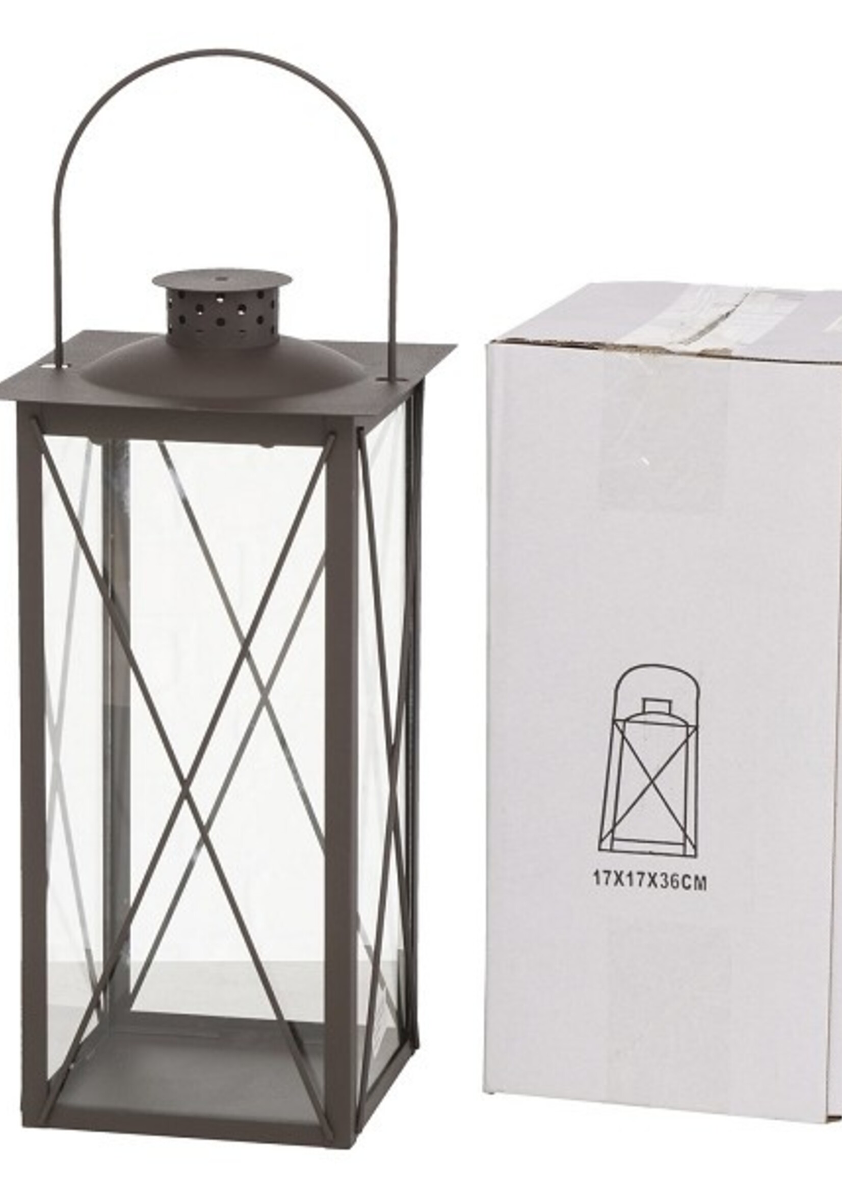 Boltze Home Lantaarn Farol 17x17x36cm metaal bruin