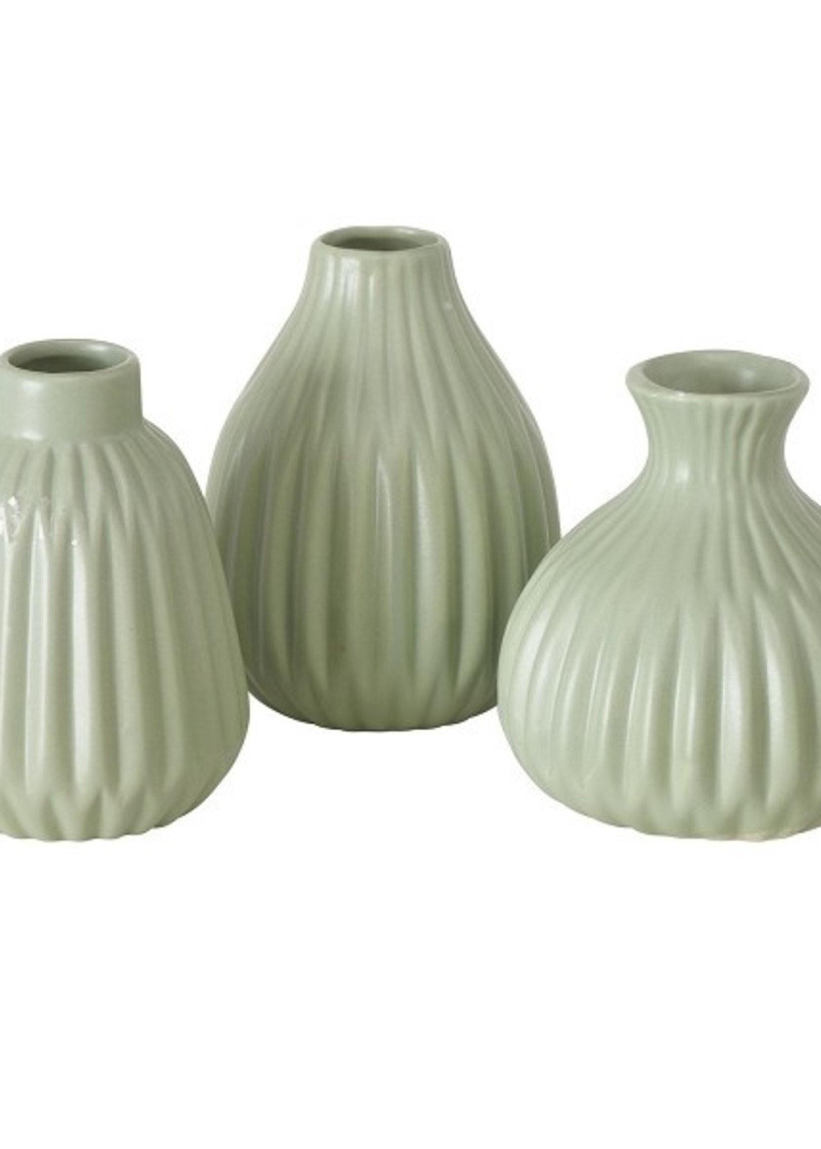 Boltze Home Vaas Esko 10xH12cm porselein mat groen per stuk