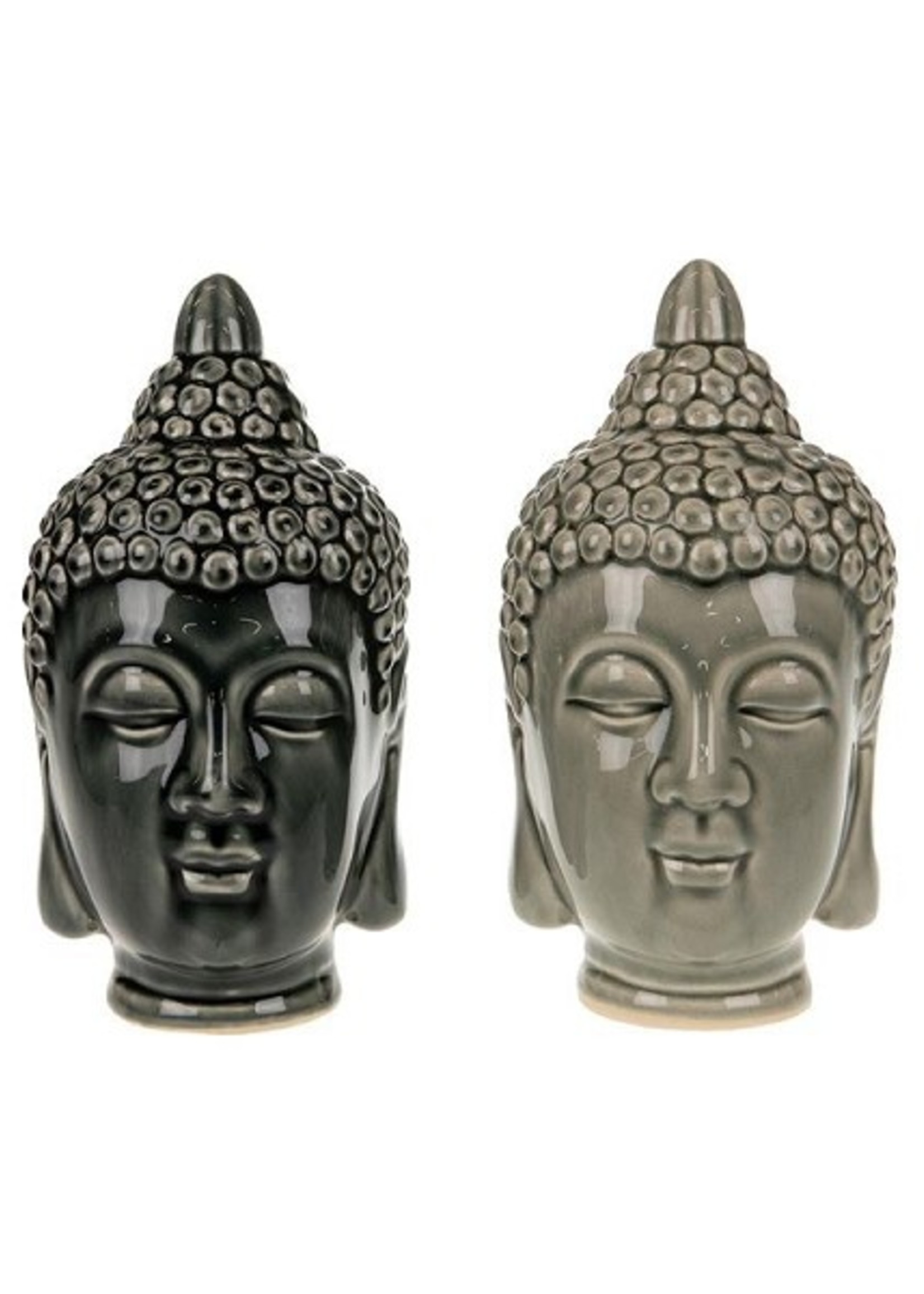 Dijk Natural Collections Boeddha hoofd keramiek 10x10x20cm verkrijgbaar in grijs of antraciet