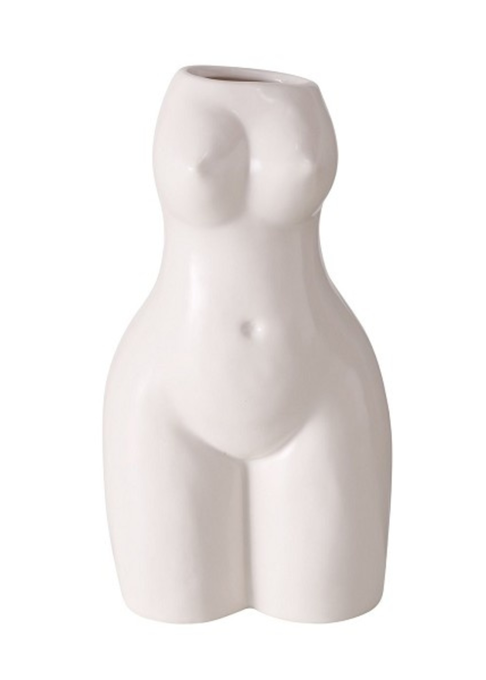 Boltze Home Vaas Aurice Torso 9x7x17cm Porselein Mat wit