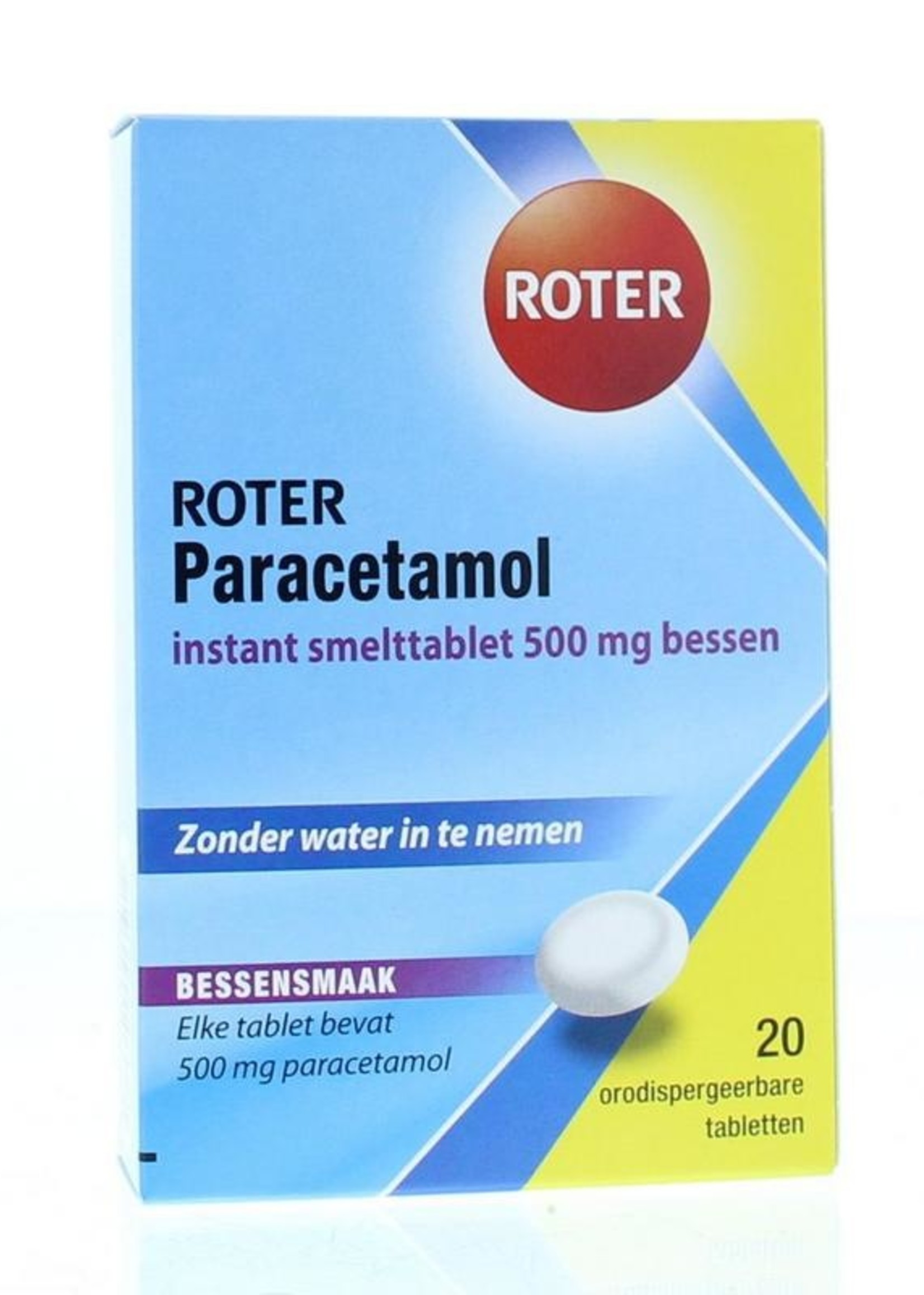 Roter paracetamol instant smelttablet 500 mg bessen 20 tabletten