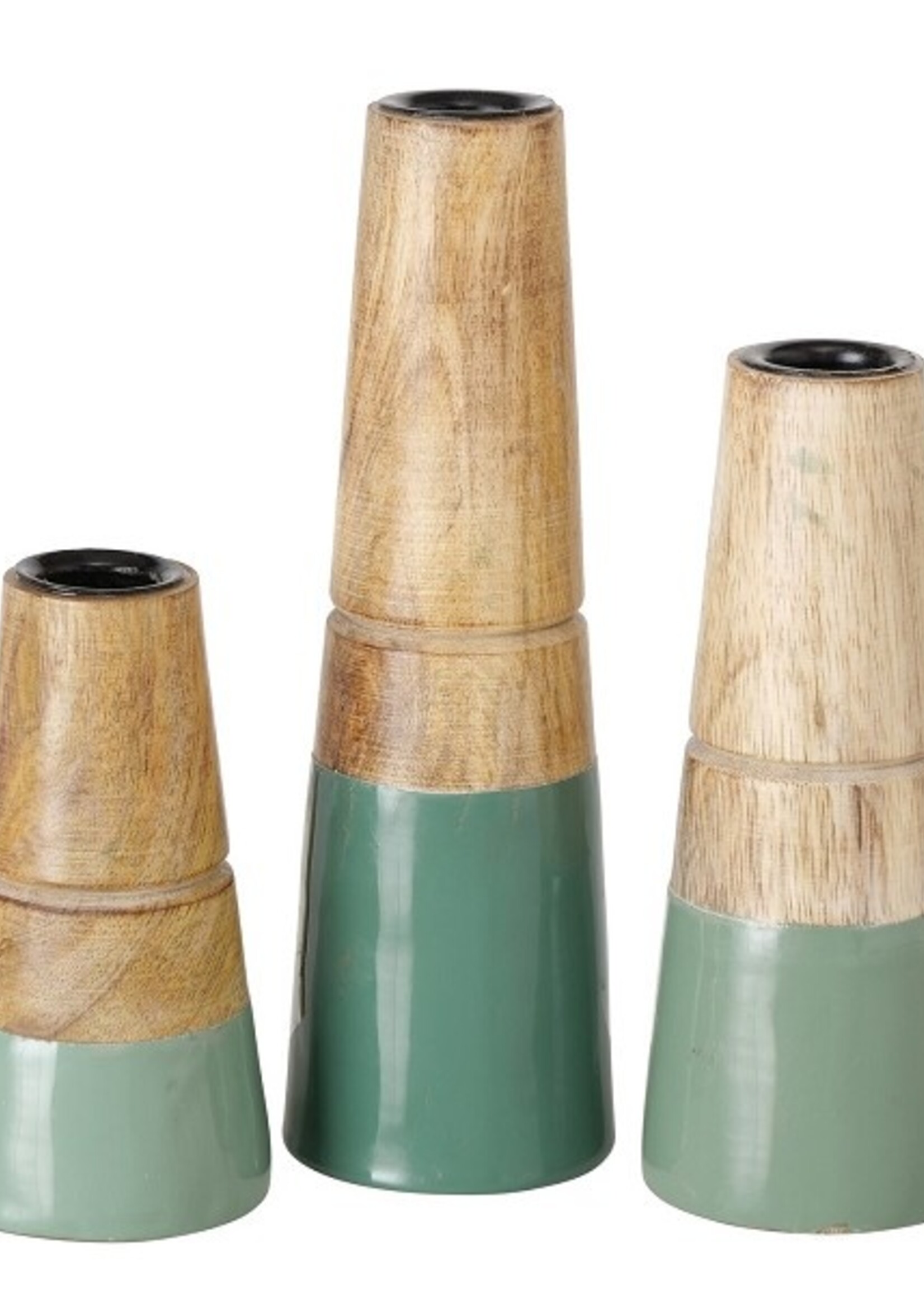 Boltze Home Kandelaarset Hotou 3-delig mangohout groen