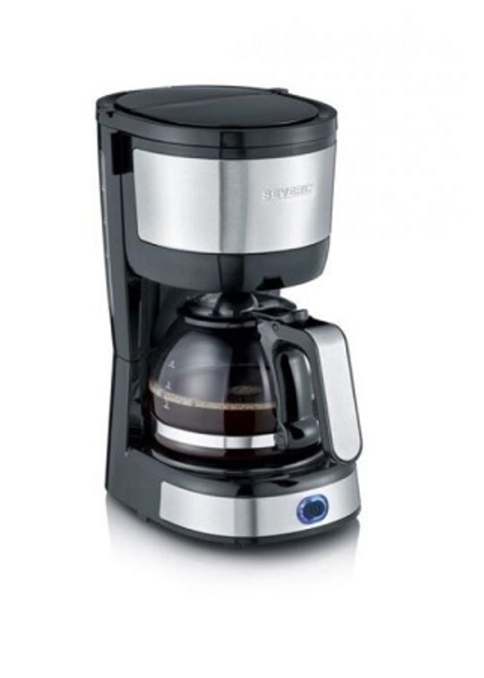 Severin Koffiezetapparaat 4-kops met glaskan 750W RVS/zwart
