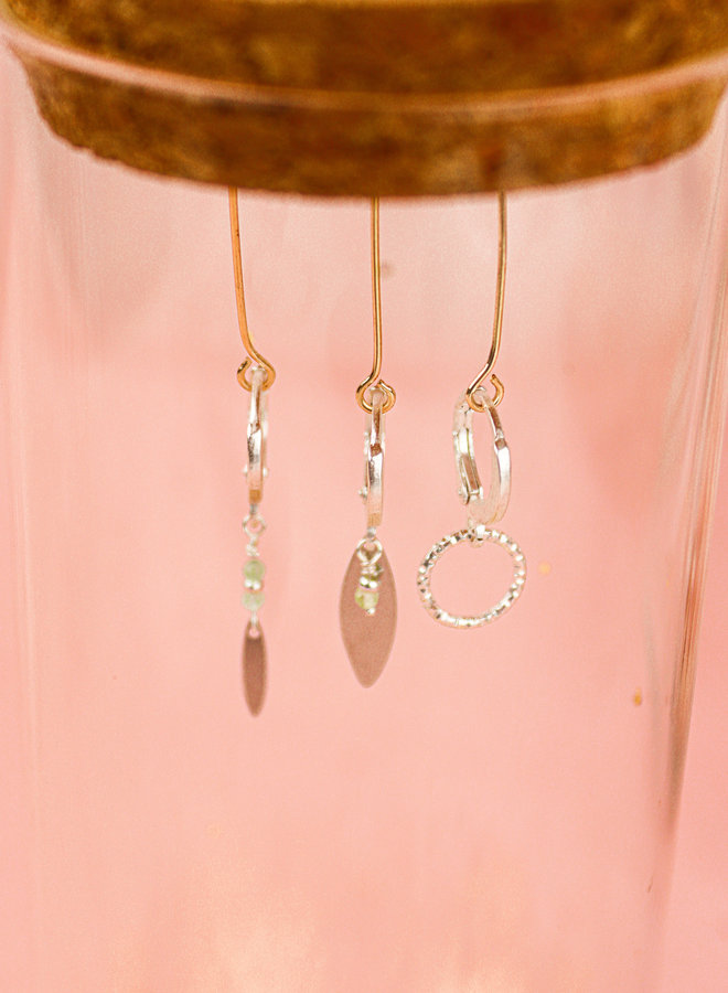 Set of 3 matching earrings prehnite