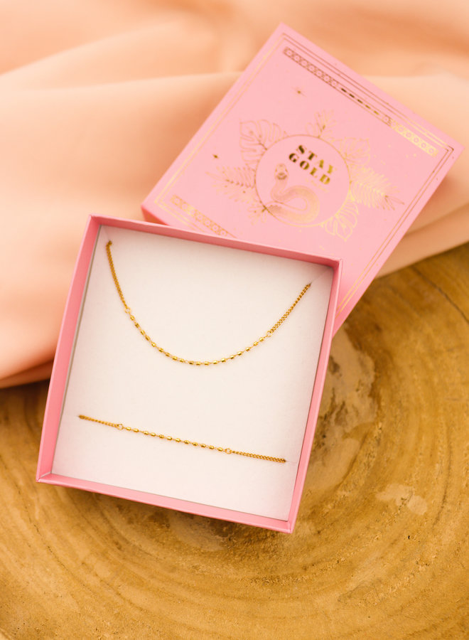 Set of matching necklace & bracelet - gold