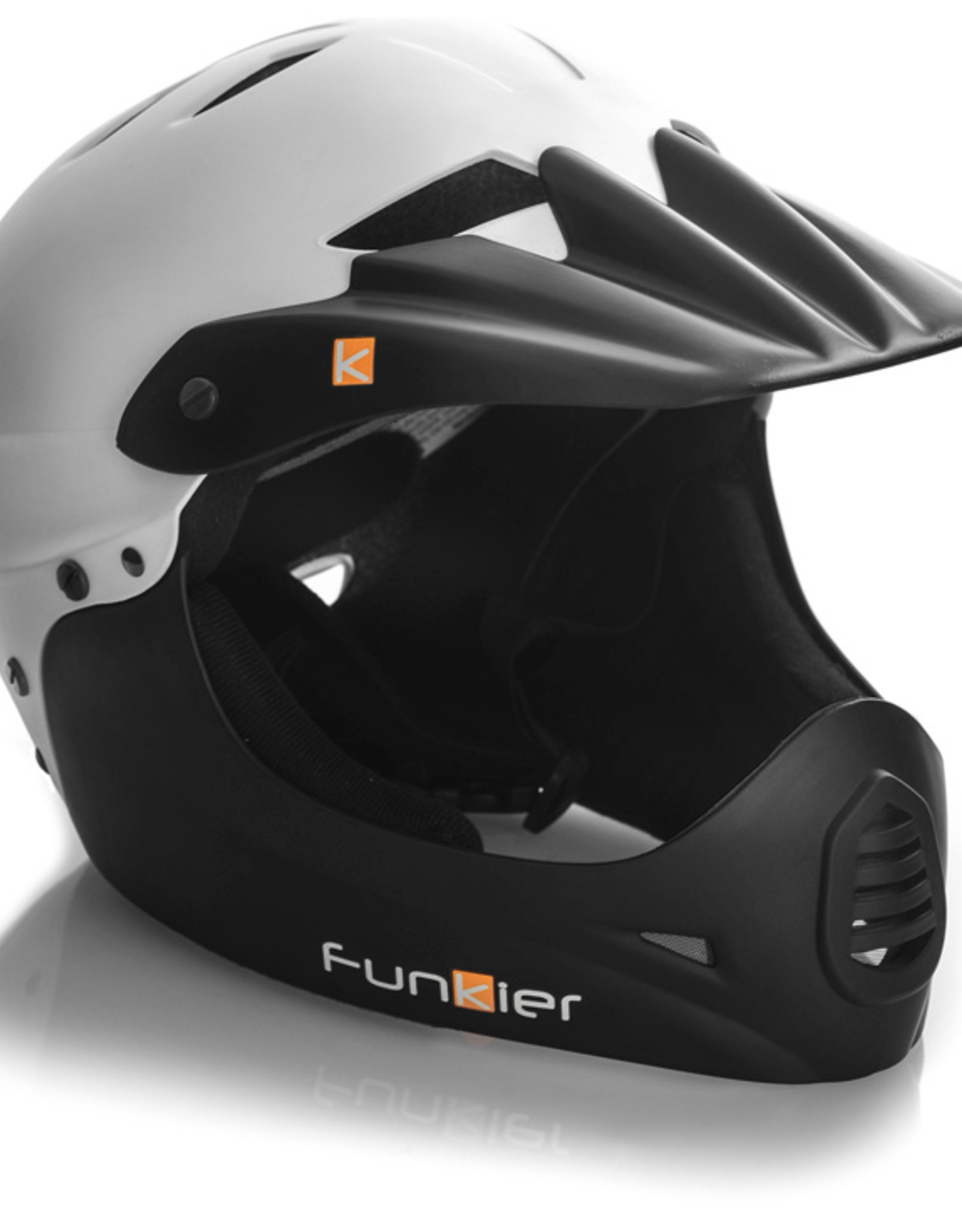 Funkier Sirius Downhill Full Face Helmet in White/Black