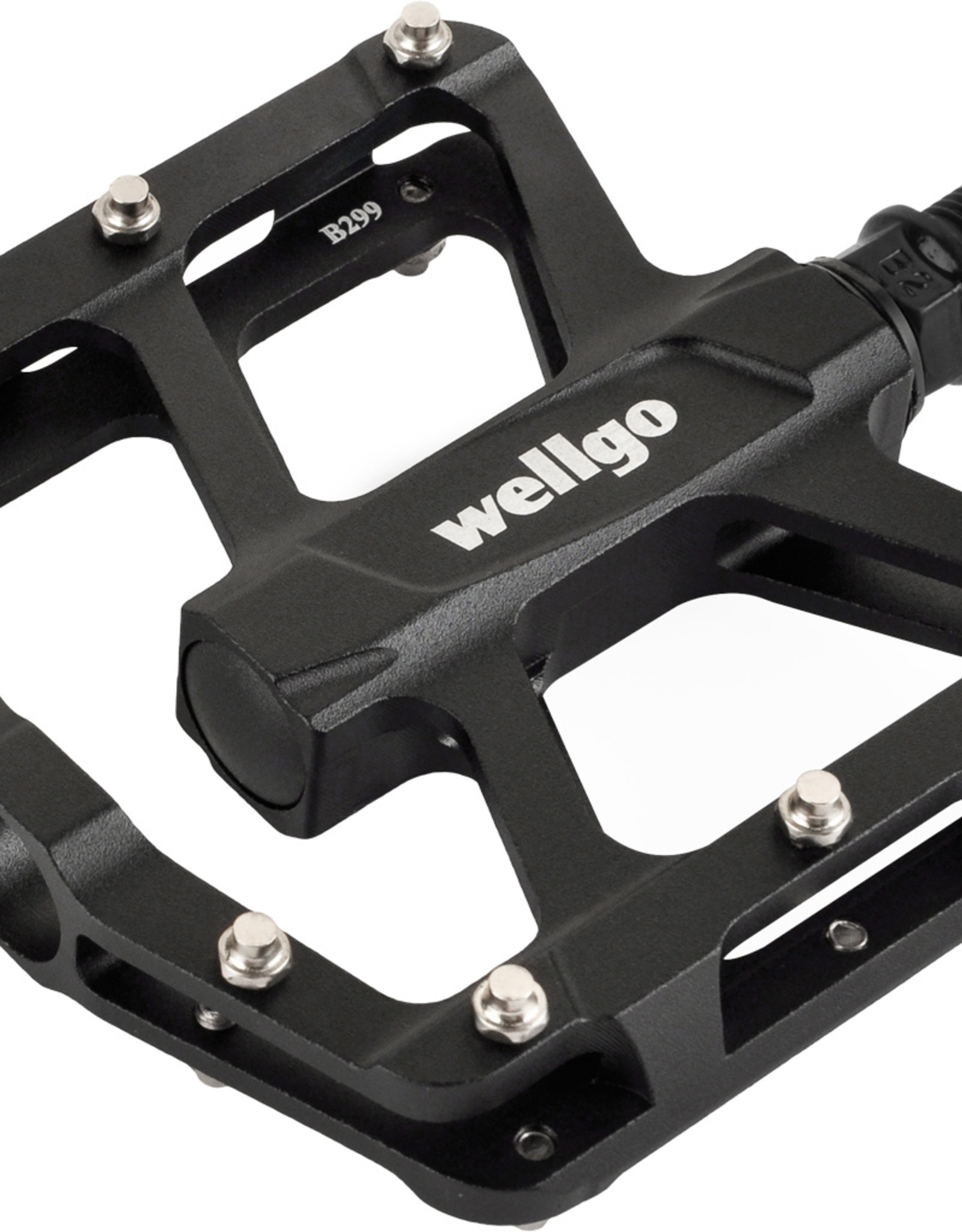 Wellgo 2DU Bearing - B299 Aluminium CNC Platform Pedal in Black