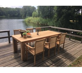 JoJo Living Teakhouten tuinset met Bulat tuinstoelen JoJo Living Teakhouten tuinset met Bulat tuinstoelen