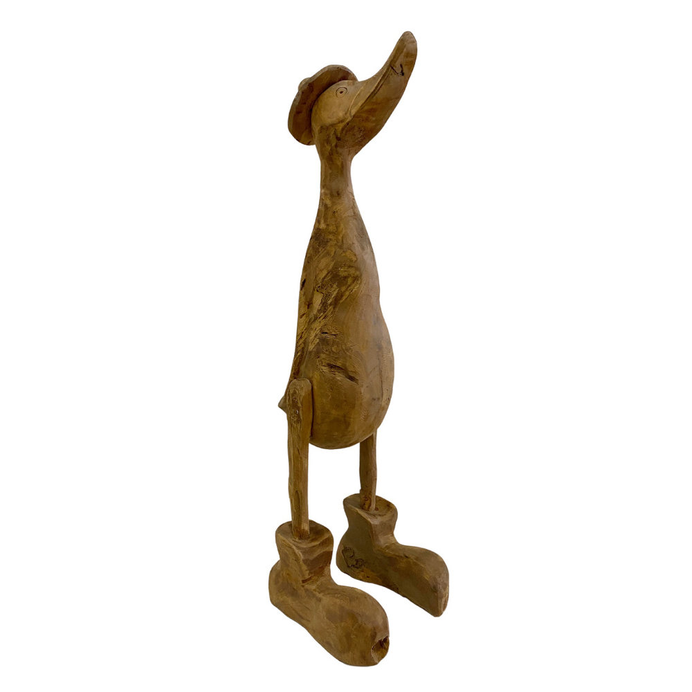 JoJo Living Teakhouten eend met hoedje JoJo Living Teakhouten eend met hoedje